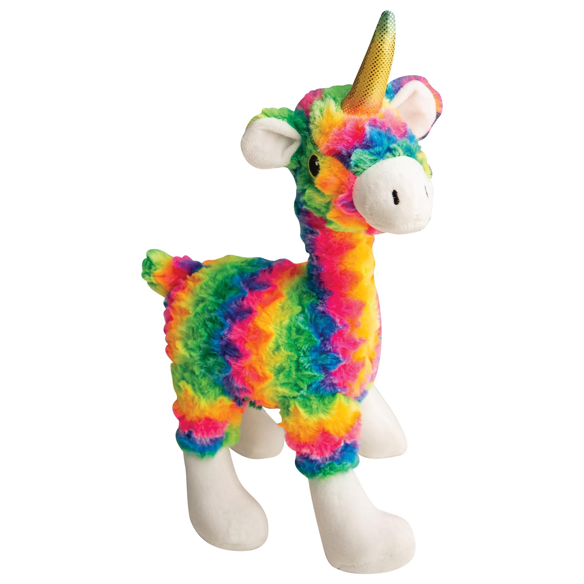 Snugarooz Mamma of All Llama Rainbow Squeak and Crinkle Plush Dog Toy - 15" Inches  