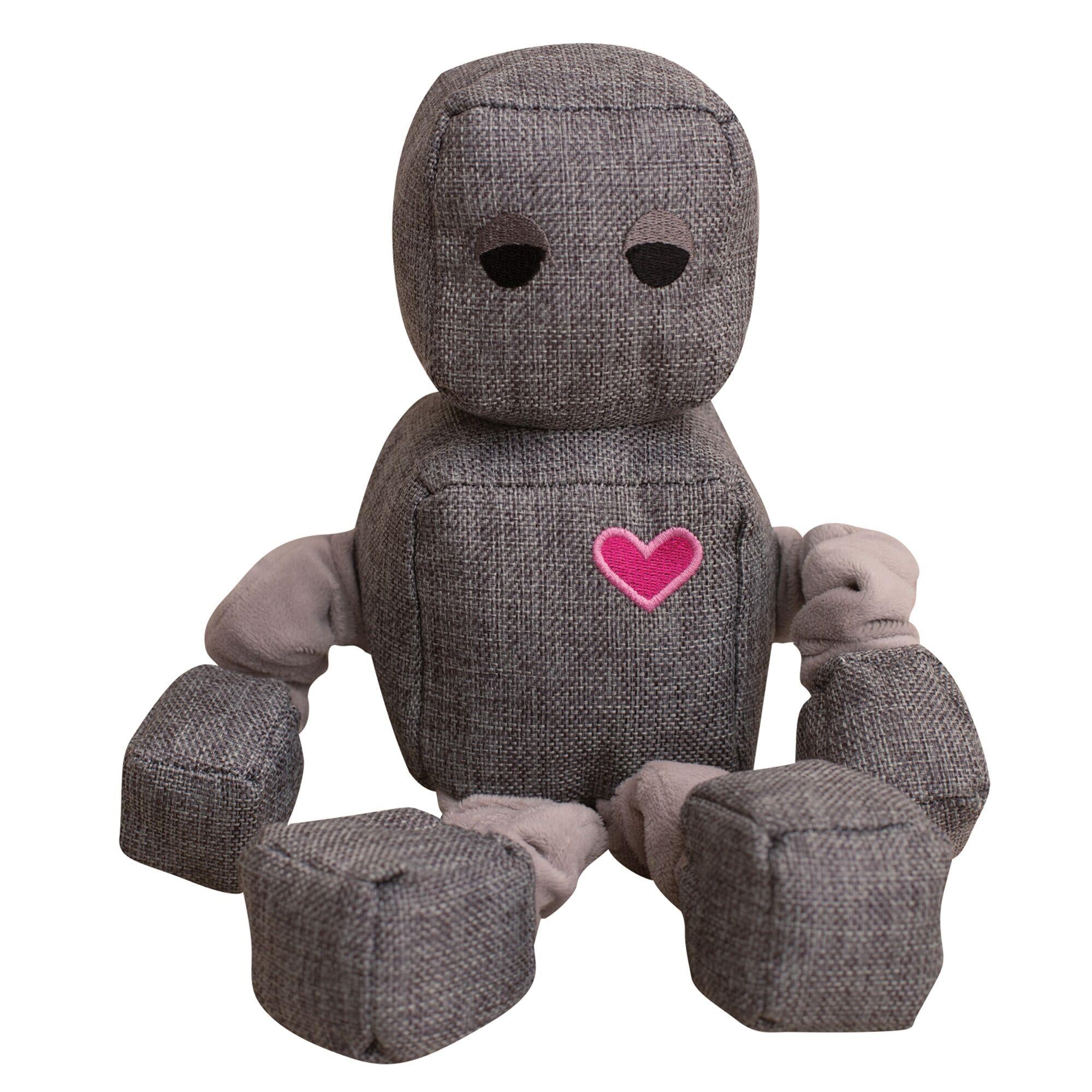 Snugarooz Ryder The Robot Squeak and Crinkle Plush Dog Toy - Gray - 13" Inches  