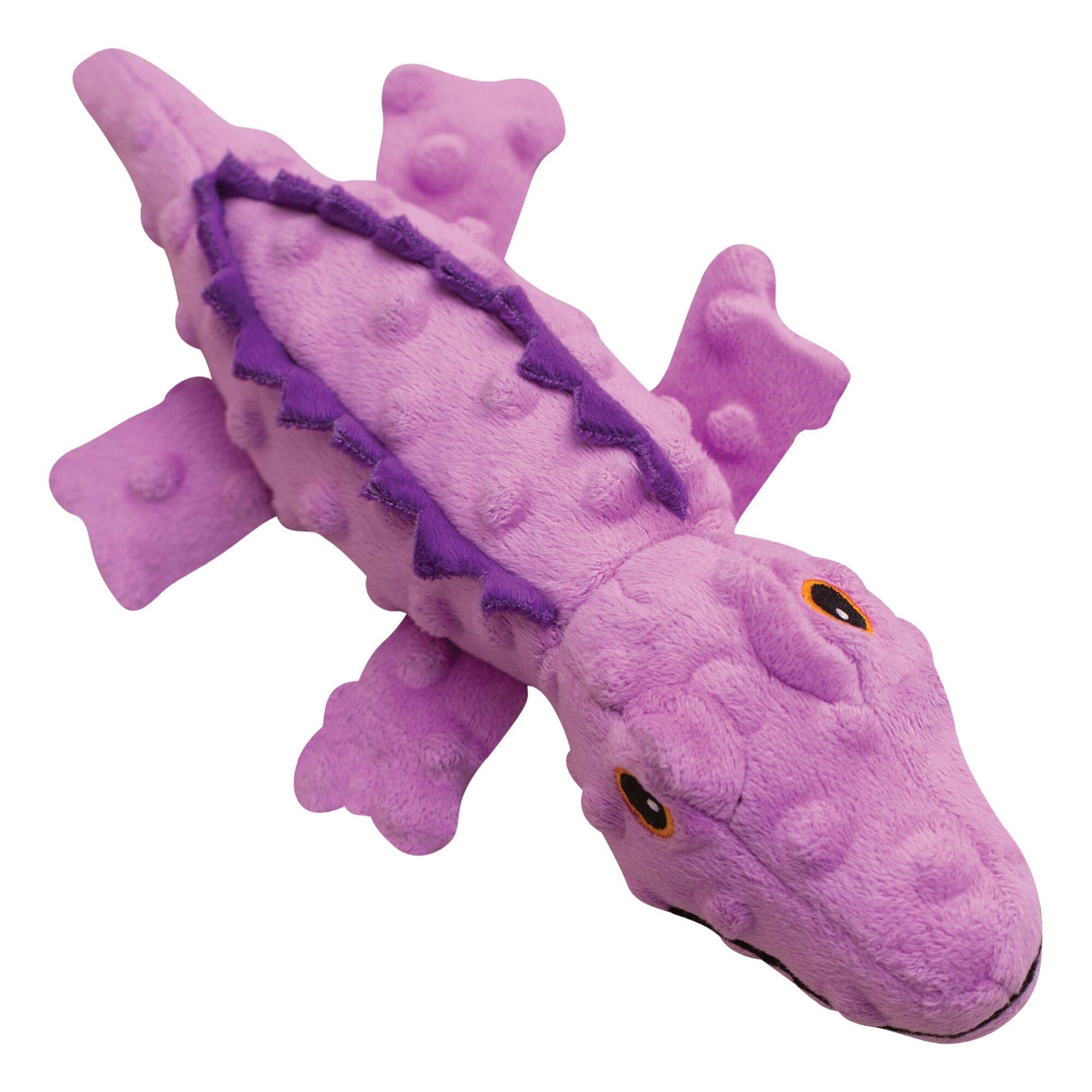 Snugarooz Ellie The Gator Squeak and Crinkle Plush Dog Toy - Purple - 12