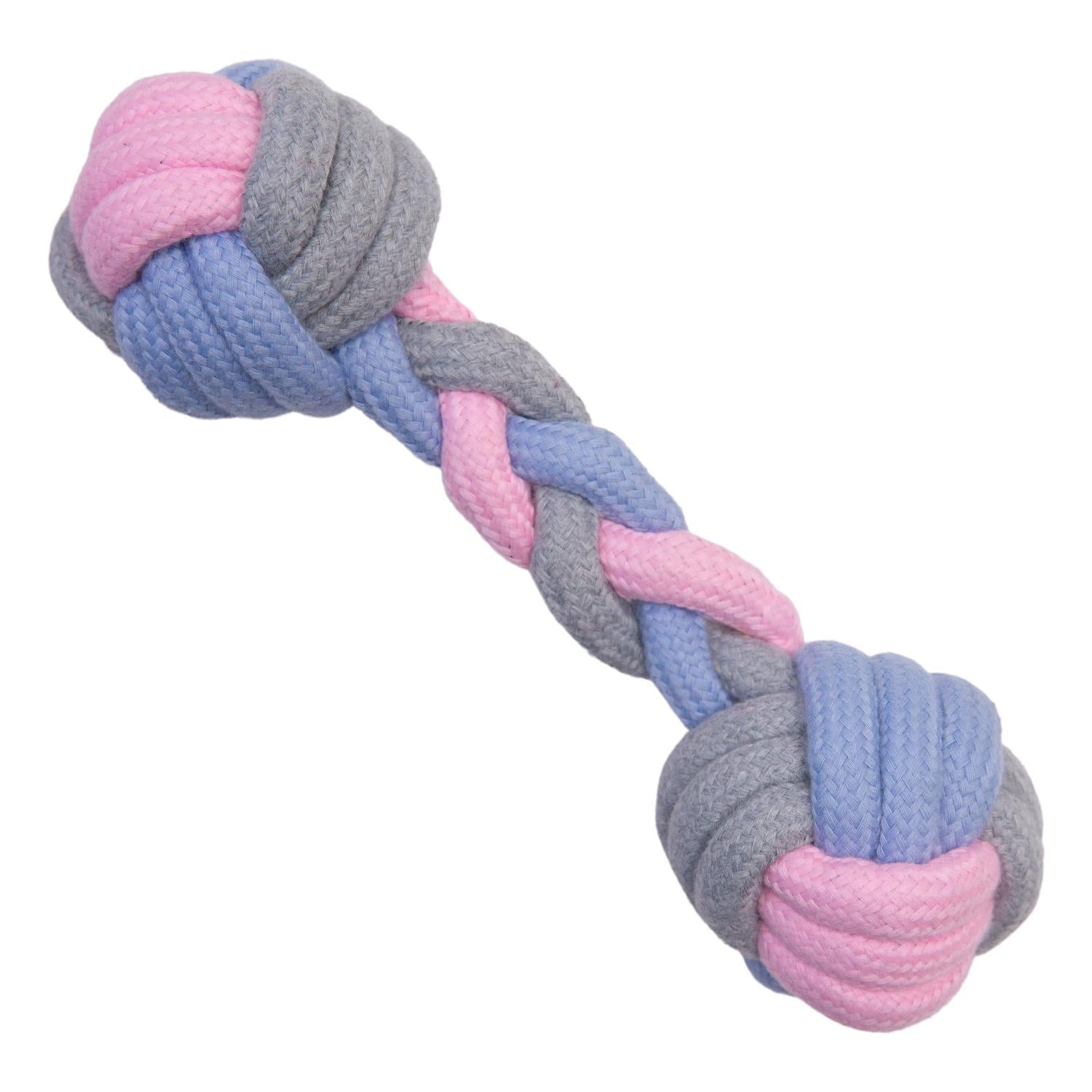 Snugarooz Pastel Knots Bone-Shaped Rope and Fetch Dog Toy  