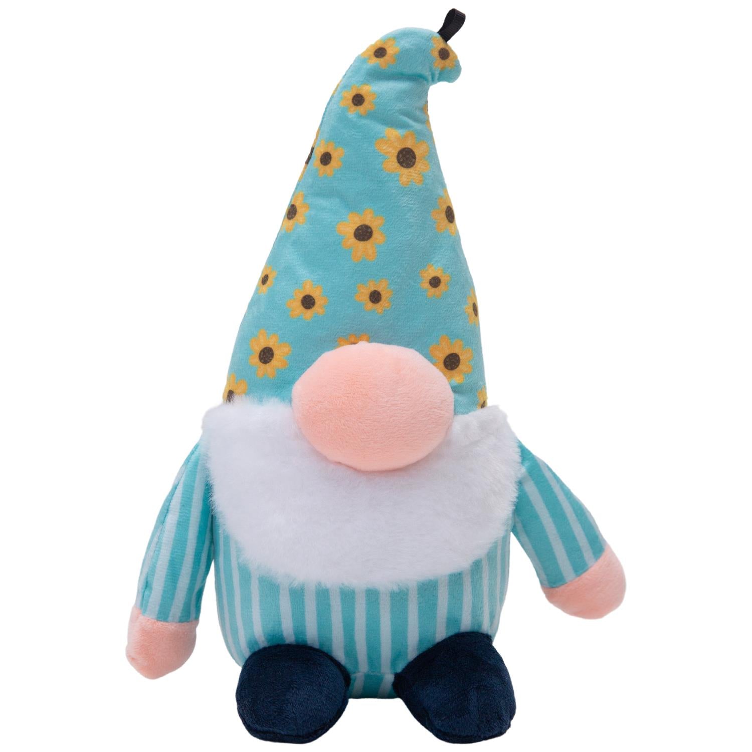 Snugarooz Sunny The Gnome Squeak and Crinkle Plush Dog Toy - Large - 10" Inches  