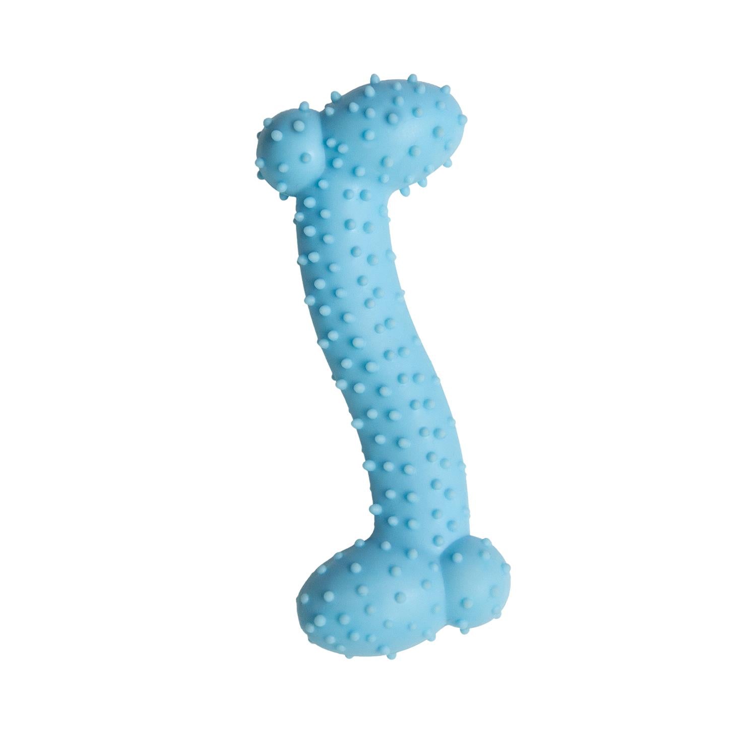 Snugarooz Lil' Baby Bone Dental Textured Rubber Chew Puppy Dog Toy - Blue - 4.25" Inches  