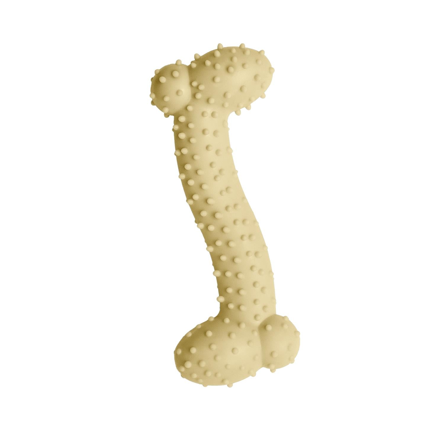 Snugarooz Lil' Baby Bone Dental Textured Rubber Chew Puppy Dog Toy - Yellow - 4.25" Inches  