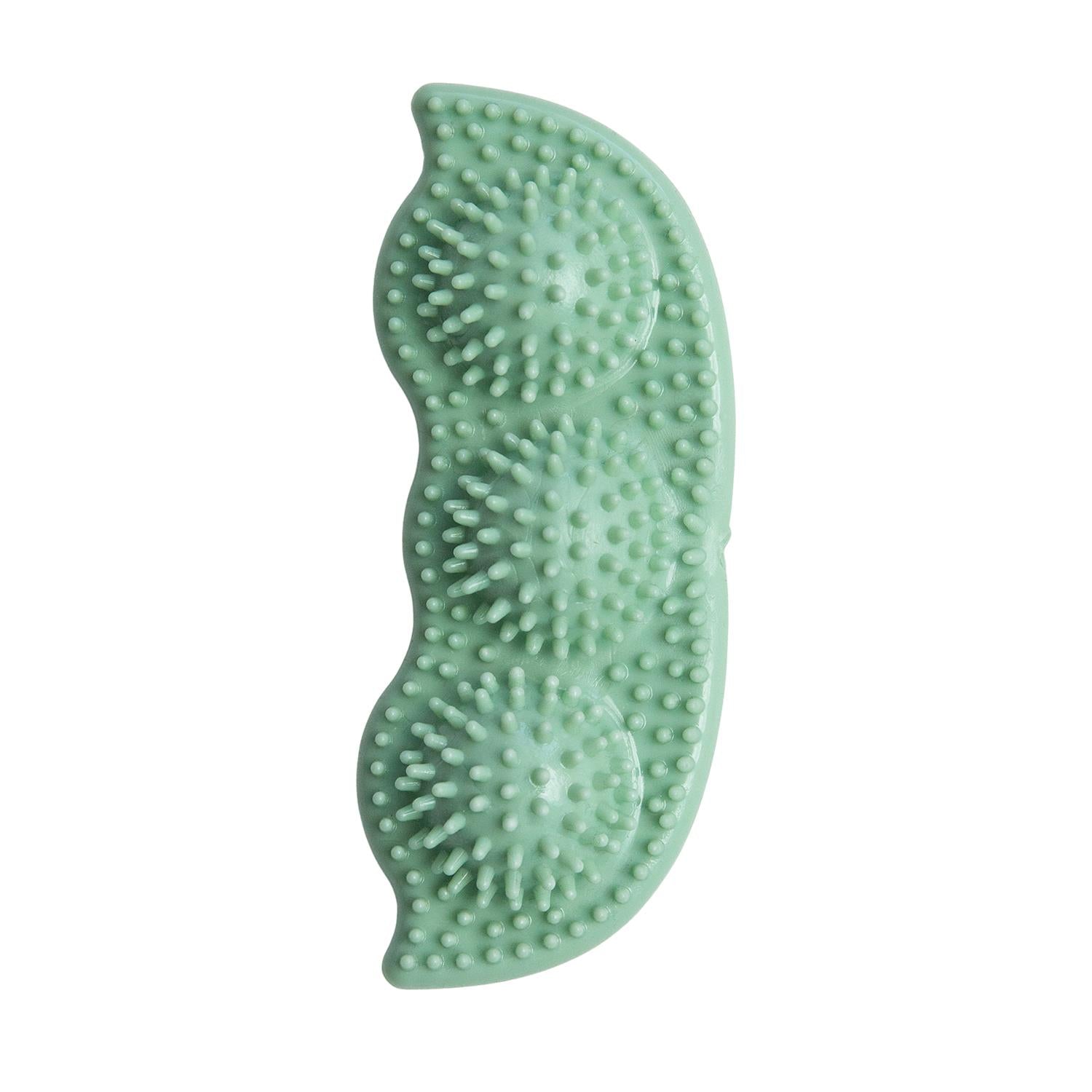 Snugarooz Pea Pods Dental Textured TPR Rubber Puppy Dog Toy - Green - 5" Inches  