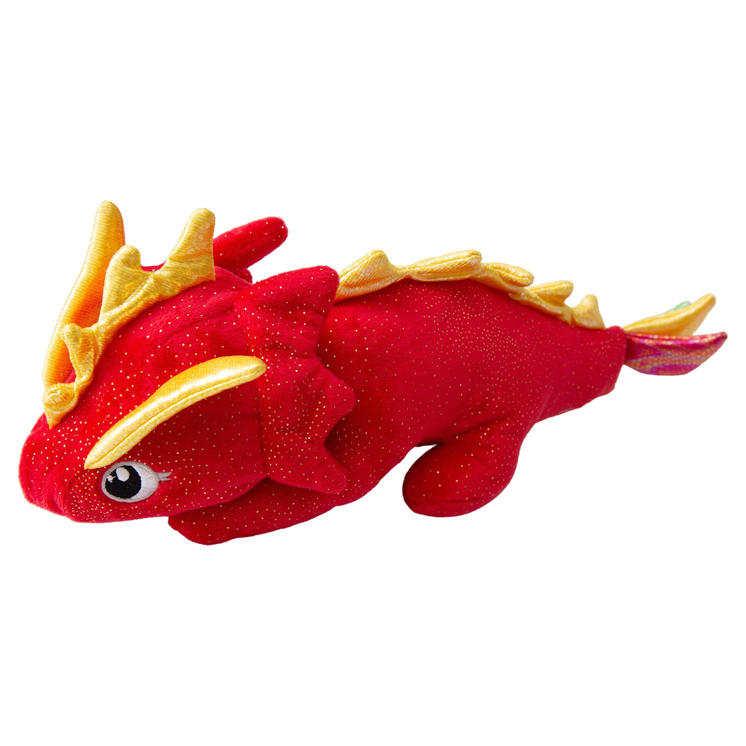 Snugarooz Ice The Dragon Squeak and Crinkle Plush Dog Toy  