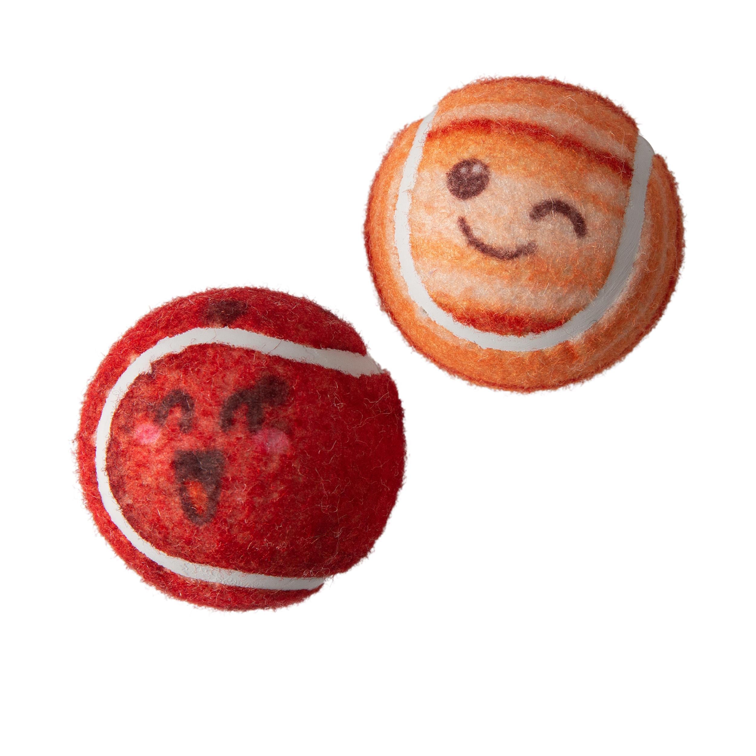 Snugarooz Behind Mars Squeak and Fetch Tennis Balls Dog Toys - 2 Pack  