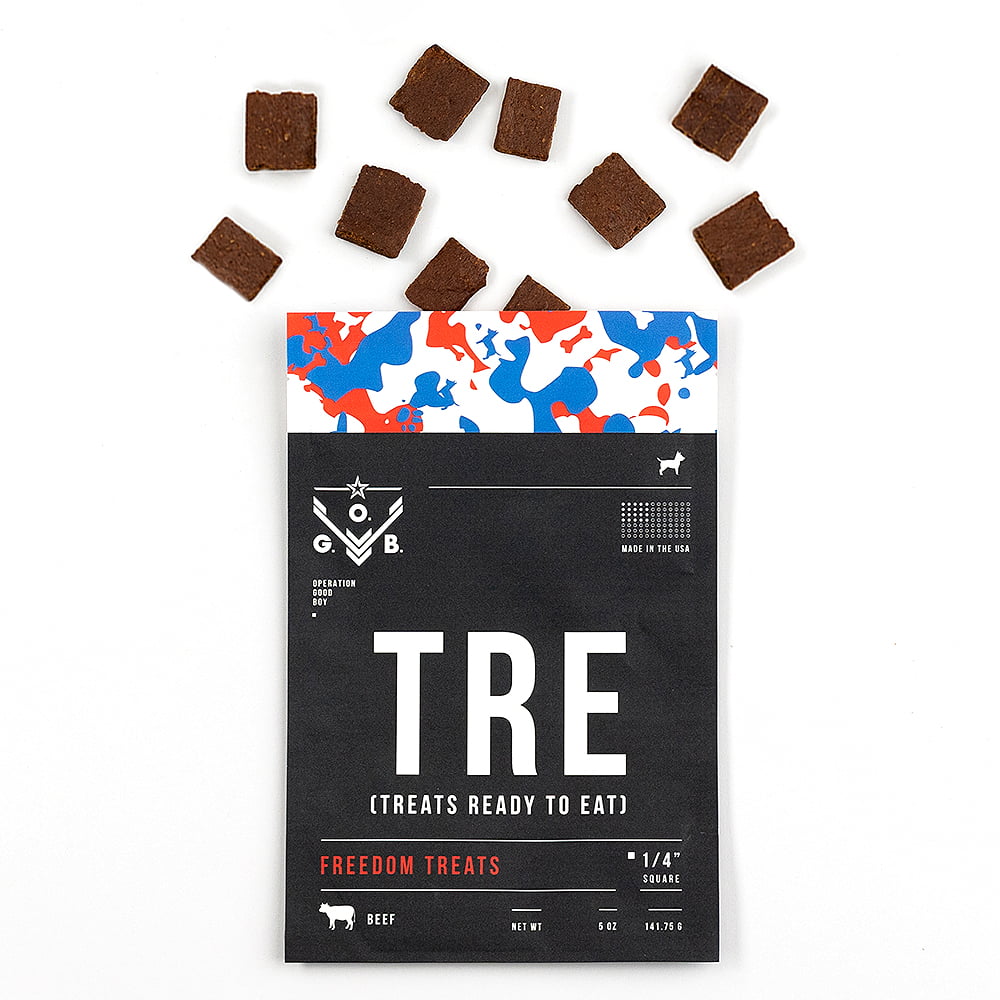 Operation Good Boy Freedom Treats 1/4-Inch Square Cut Farm-Raised Beef Training Jerky Dog Treats - 5 Oz