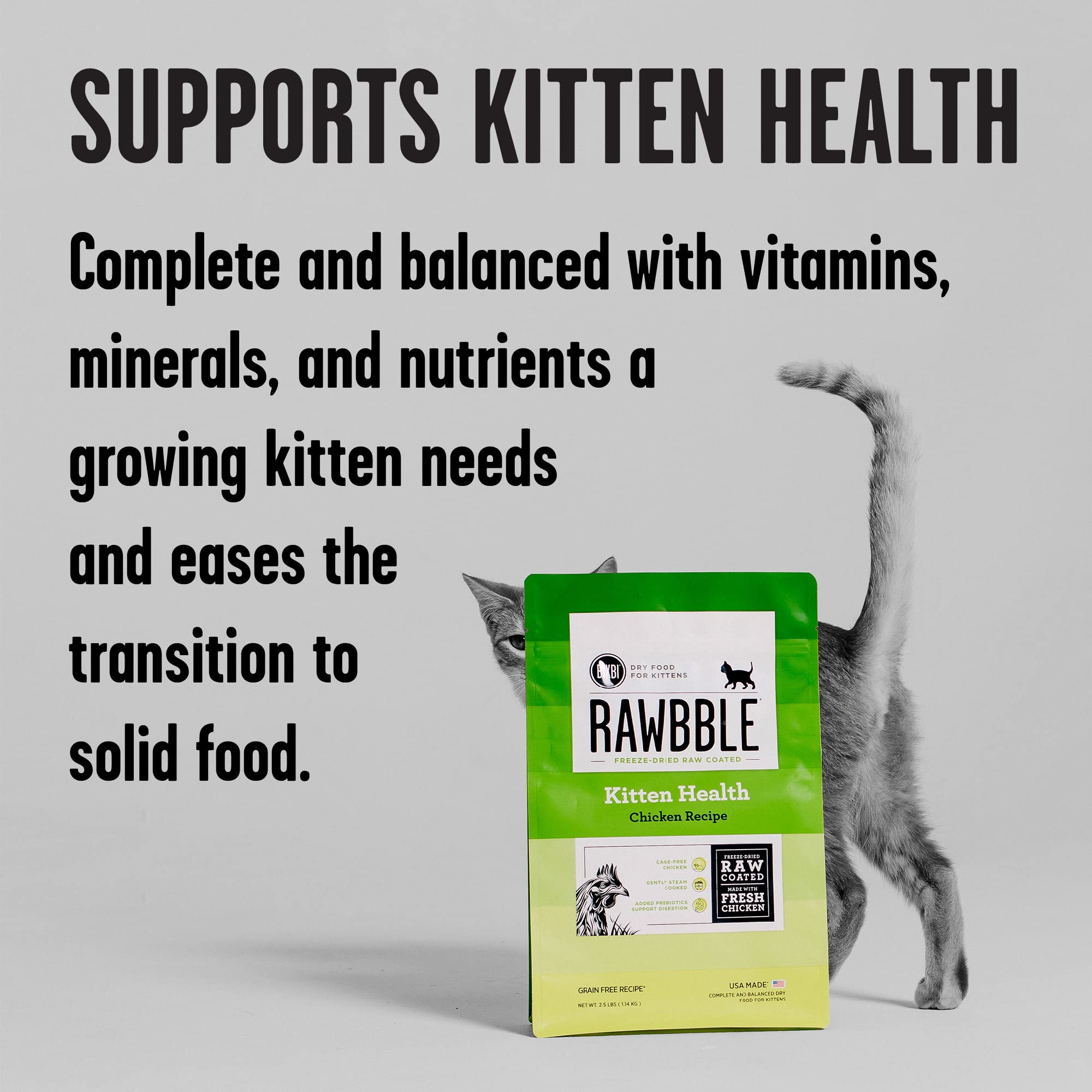 Bixbi Rawbble Chicken Recipe Kitten Dry Cat Food - 7 Lbs  