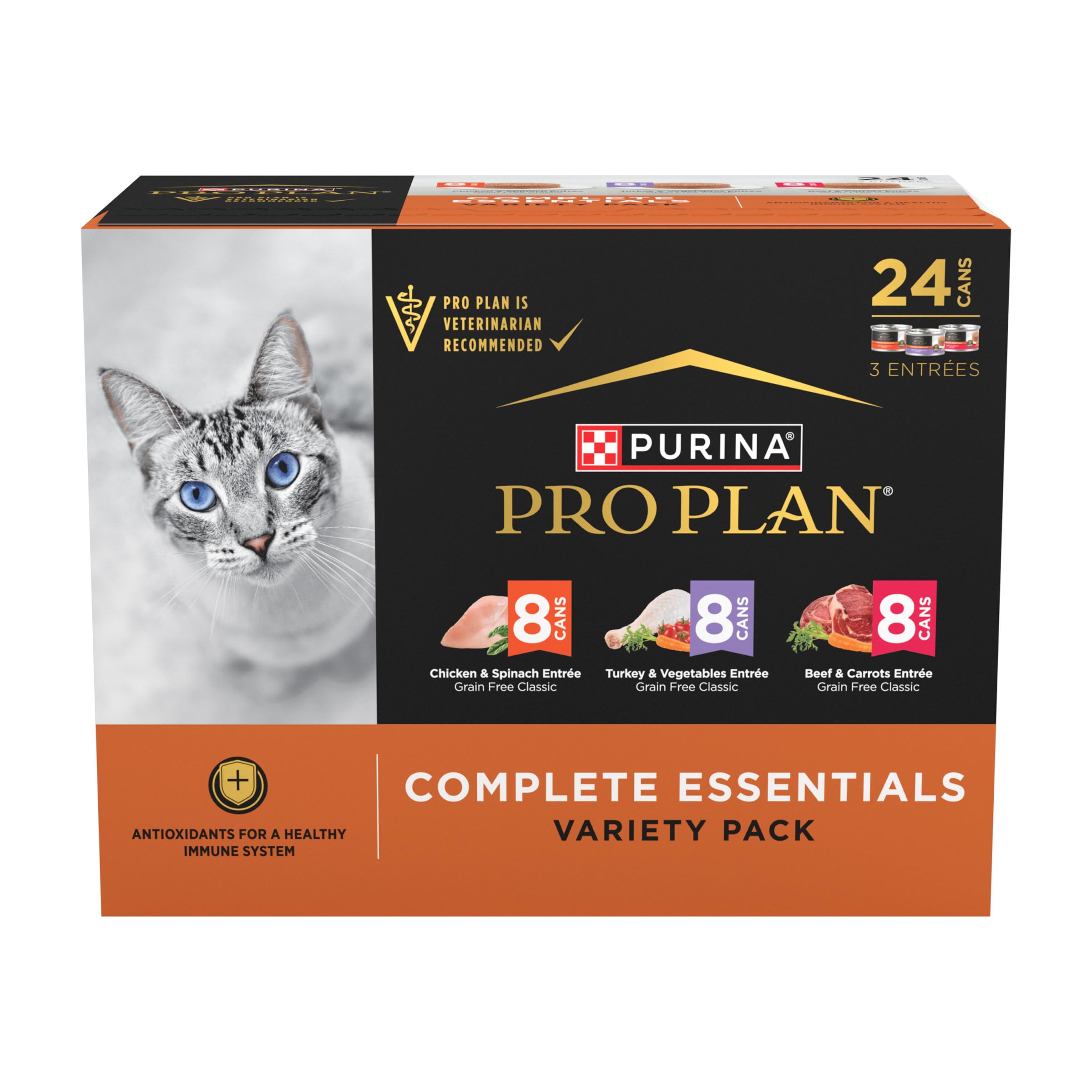 Purina Pro Plan Savor Chicken Turkey and Vegetables in Gravy Canned Cat Food - Variety Pack - 3 Oz - Case of 12 - 2 Pack  