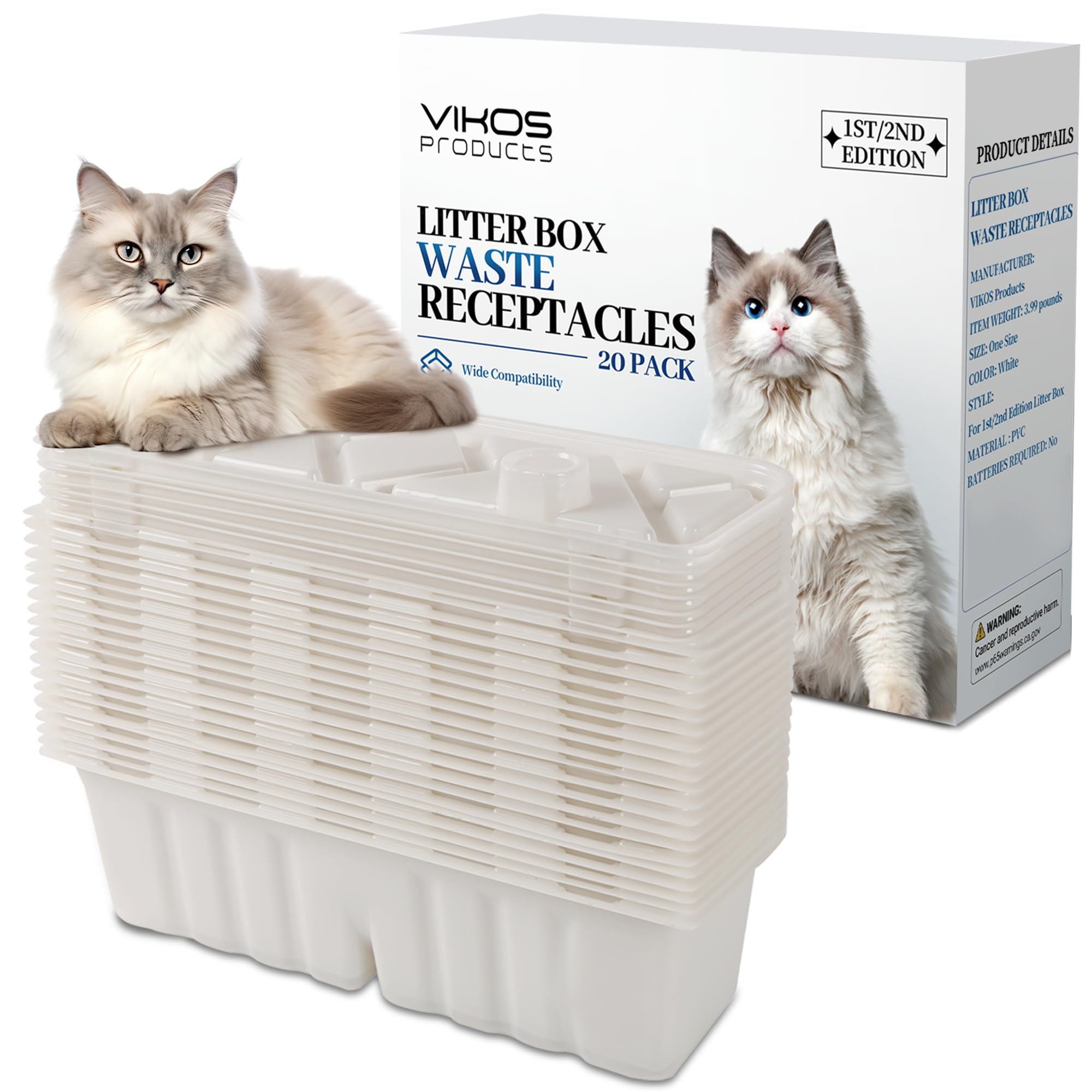 Littermaid Waste Receptacles Compatible with 1st and 2nd Edition Cat Litter Boxes - 12 Count  
