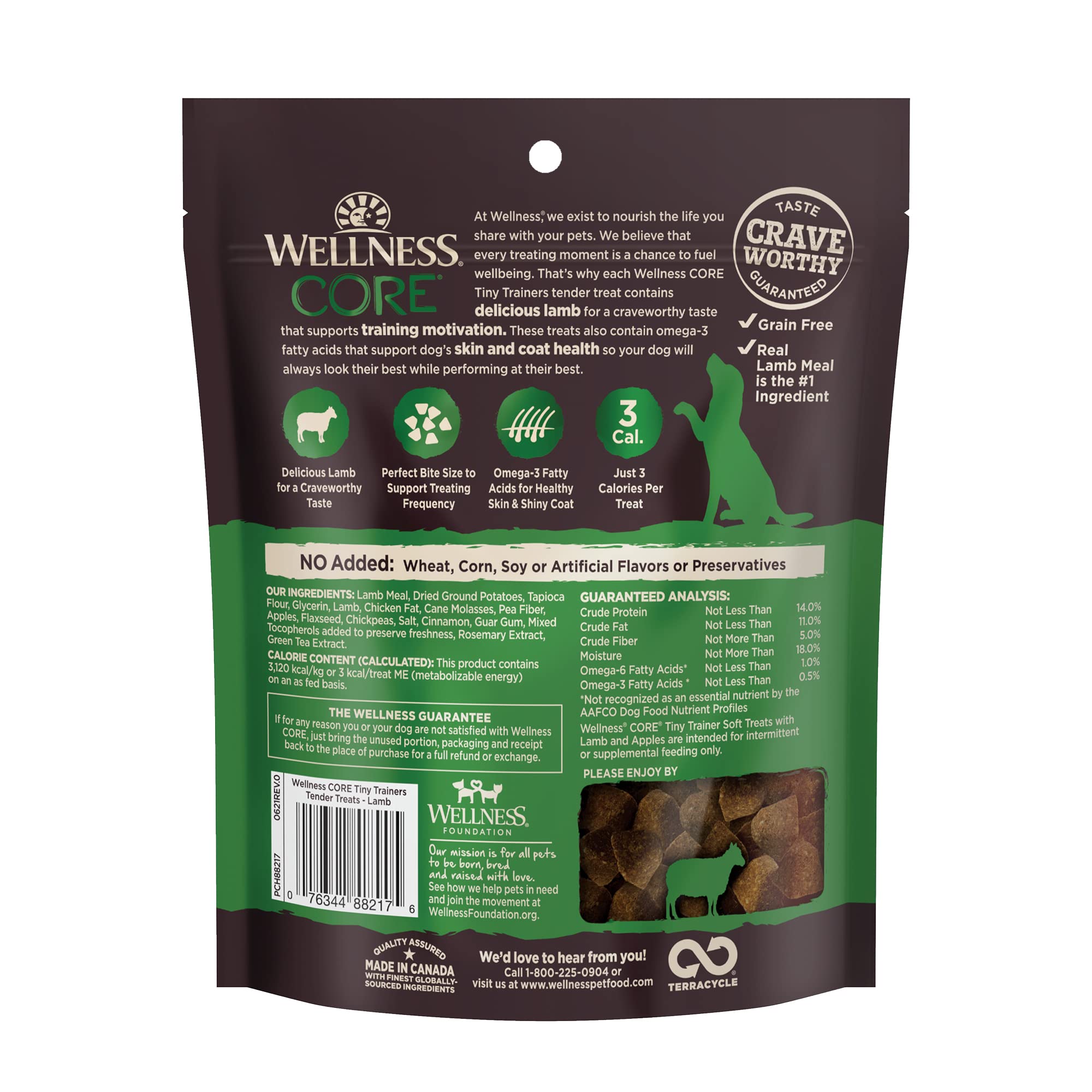 Wellness Core Tiny Trainers Grain-Free Lamb and Apple Soft and Chewy Training Dog Treats - 6 Oz  