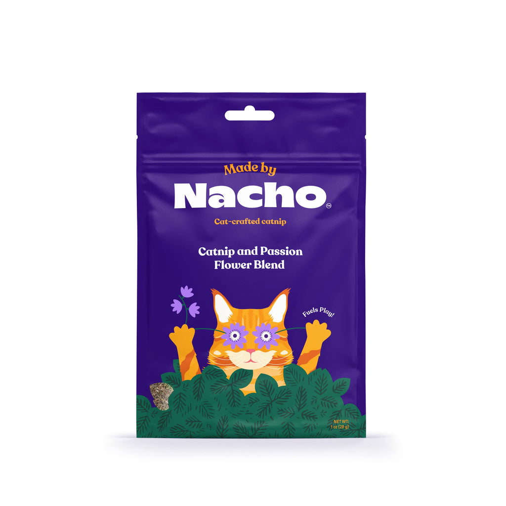 Made by Nacho Catnip Passion Flower Blend Cat Pouch Treats - 2 Oz - Case of 6  