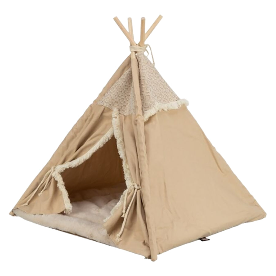 Trixie Pet Products Tipi Boho Cat House and Lounger - L:21" X W:21" X H:25" Inches