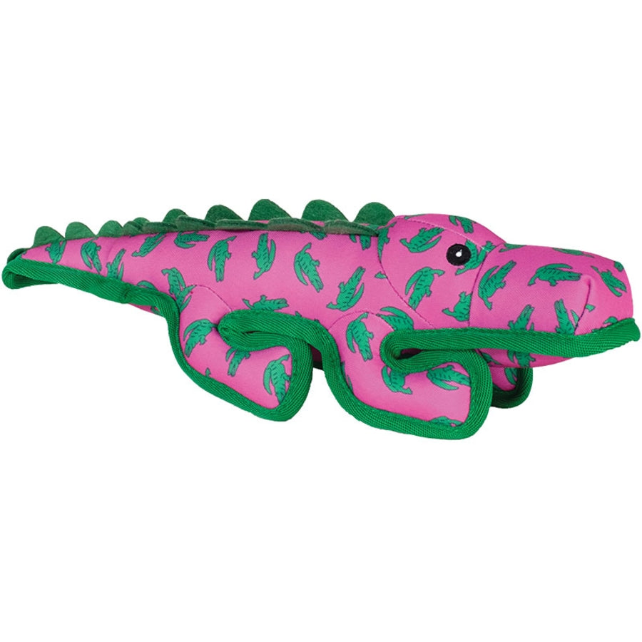 The Worthy Dog Al The Gator Patterned Squeak Nylon and Plush Dog Toy