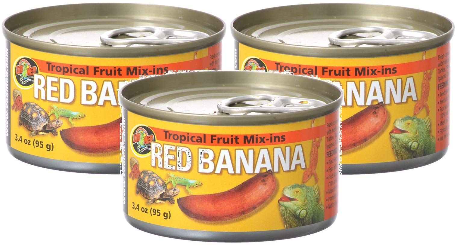 Zoo Med Laboratories Can O' Fruit Tropical Fruit Mix-ins Red Banana Turtle and Reptile Food - 3.4 Oz  