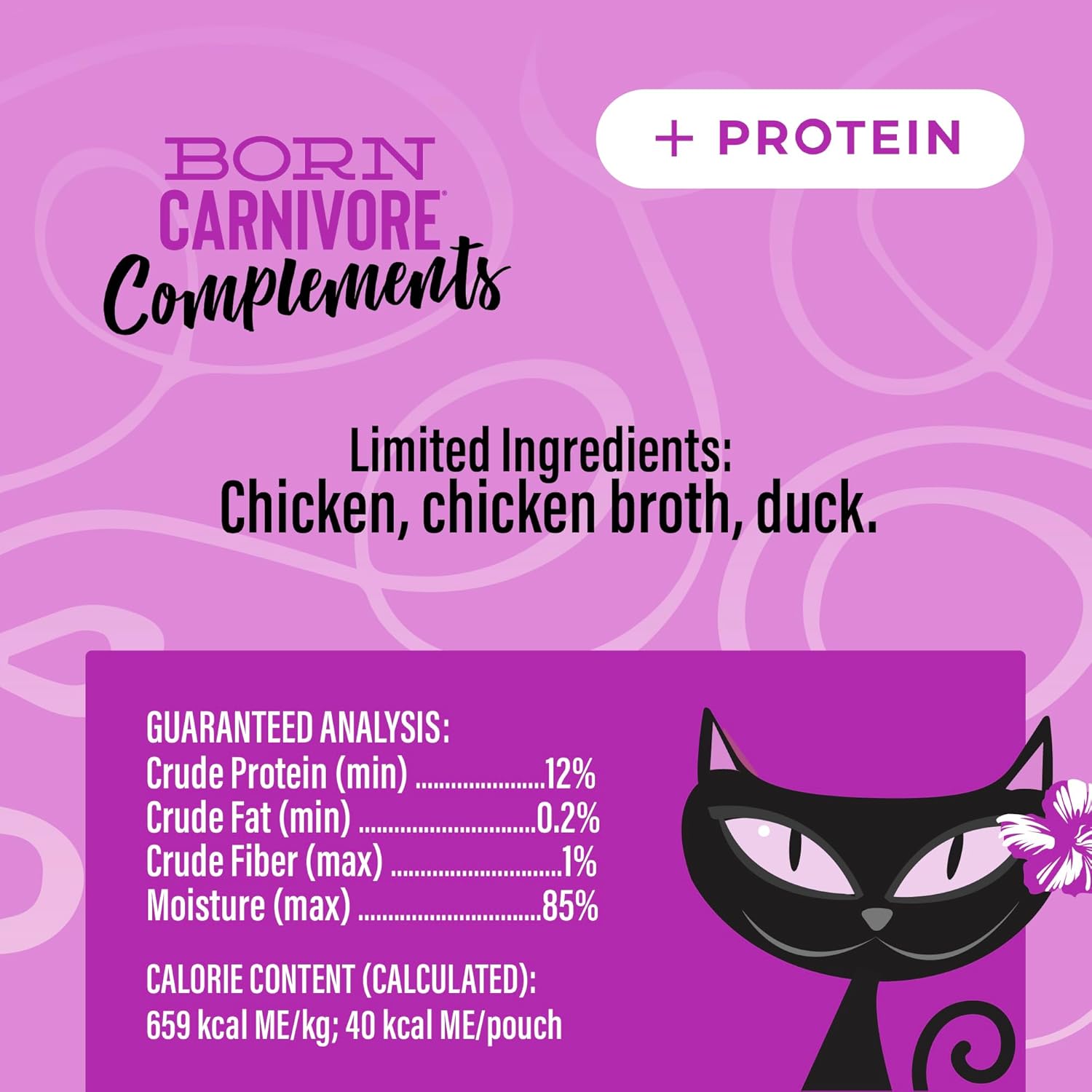 Tiki Cat Born Carnivore Compliments Meaty Chicken and Duck in Broth Wet Cat Food Topper Pouch - 2.1 Oz - Case of 12
