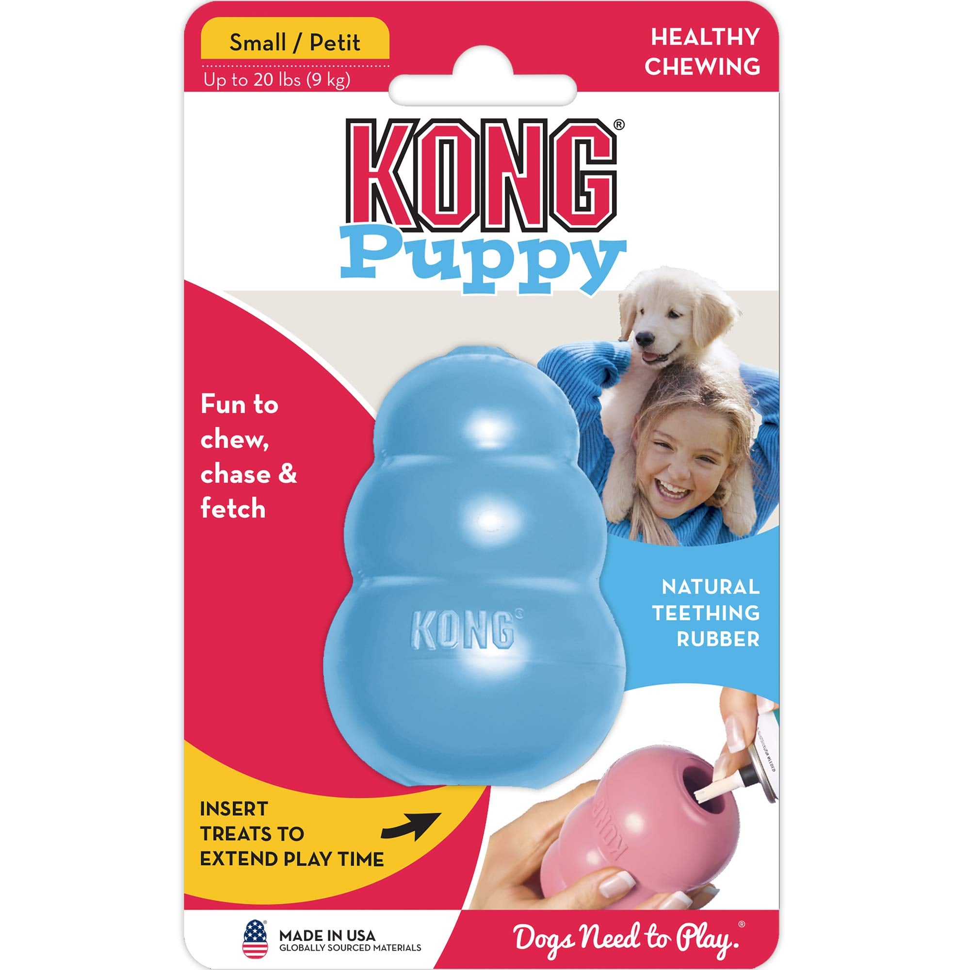 Kong Puppy Teething Treat Inserting Rubber Dog Toy - Extra Small  