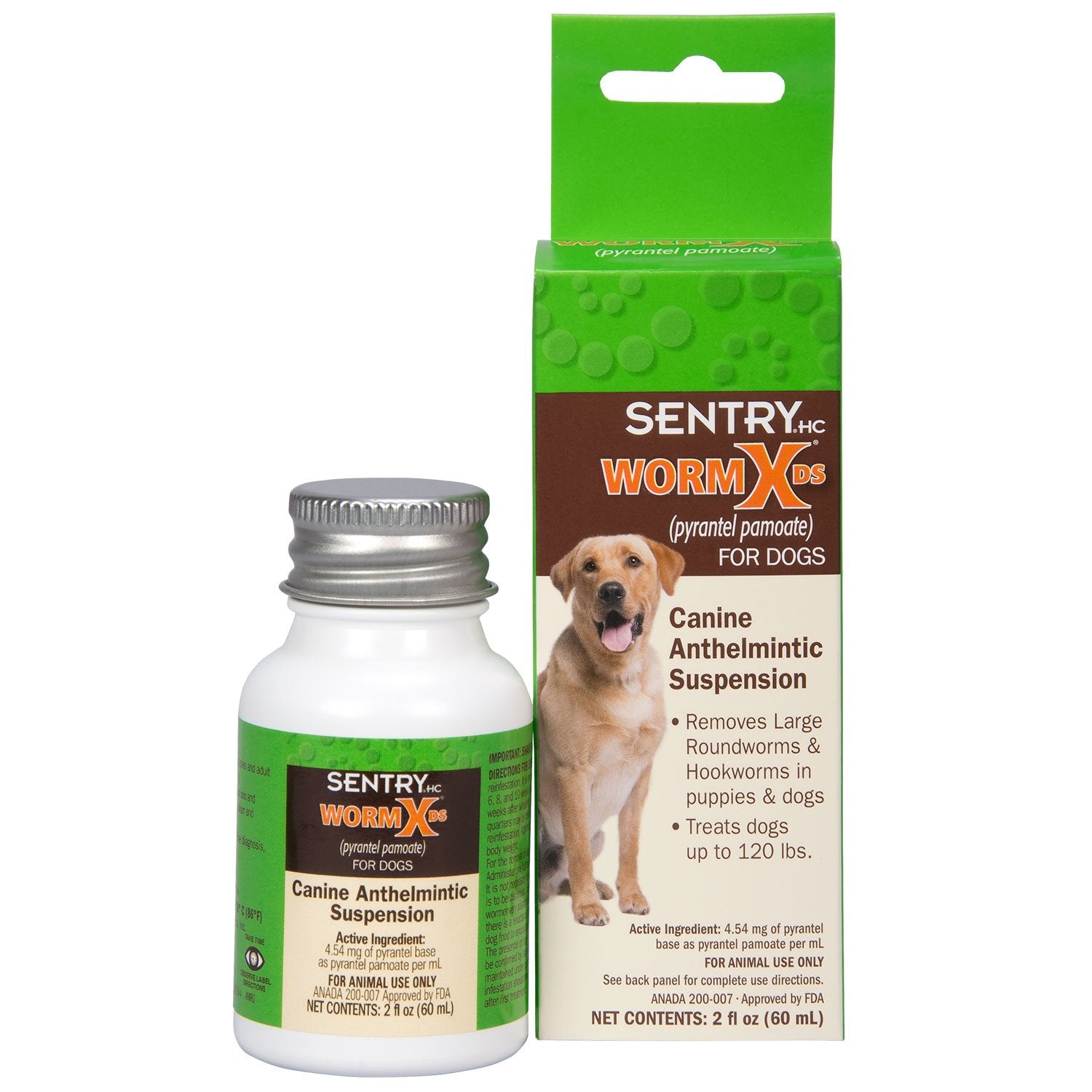 Sentry HC WormX DS Liquid De-Wormer Remover for Dogs and Puppies - 2 Oz  