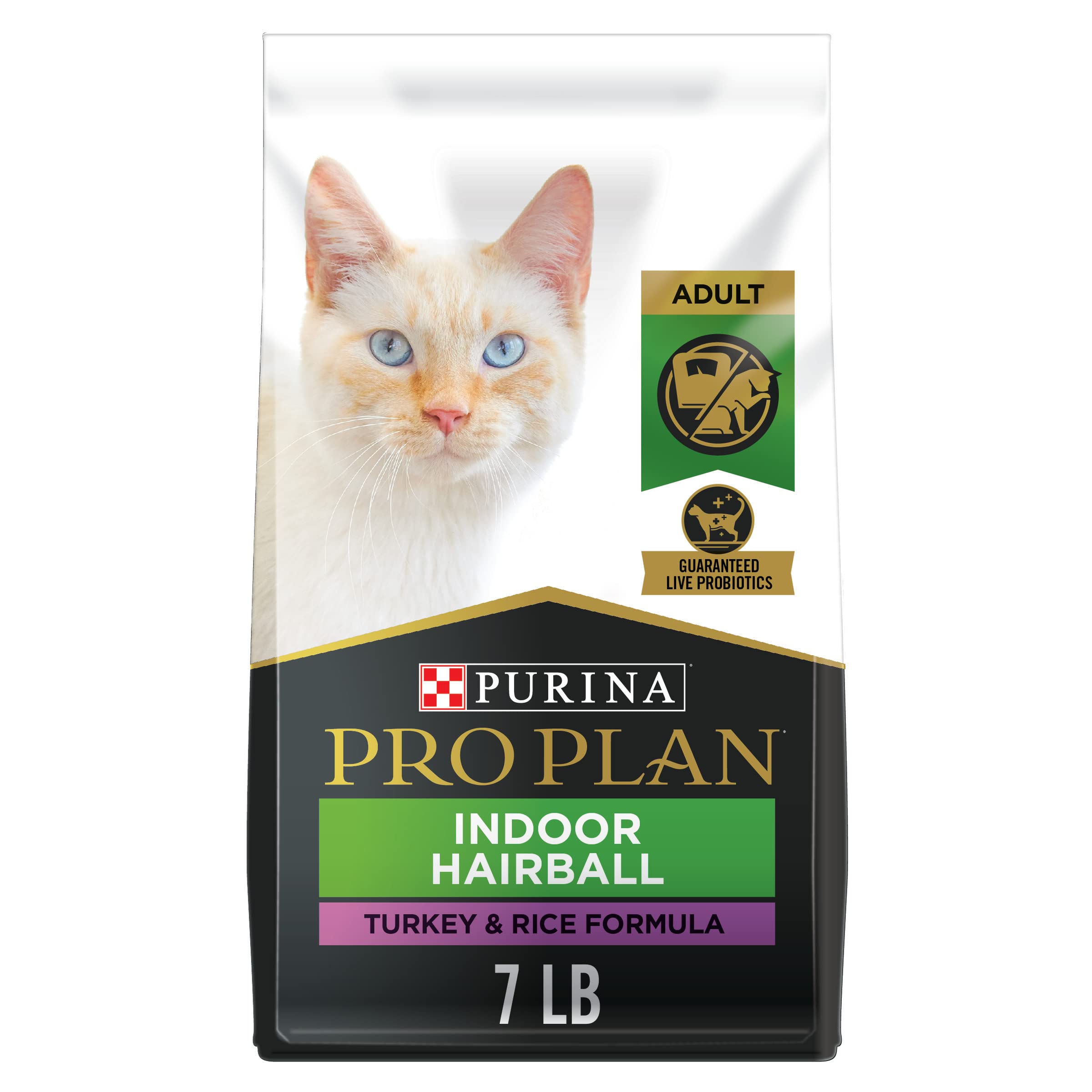 Purina Pro Plan Focus Turkey and Rice Formula Indoor Adult Dry Cat Food - 7 Lbs - Case of 5  