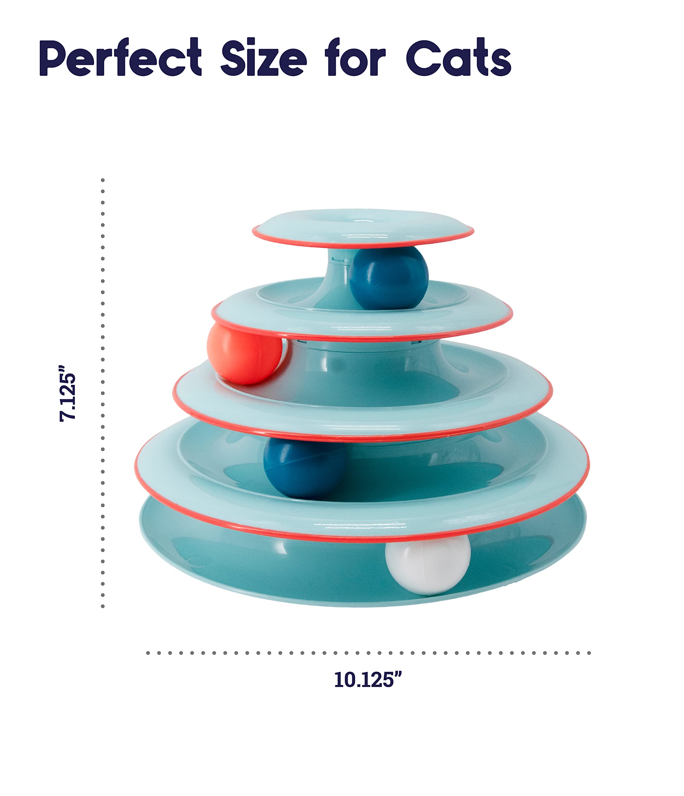 Petstages Chase Meowtain 4-Tiered Ball Roling Track Interactive Puzzle Cat Toy  