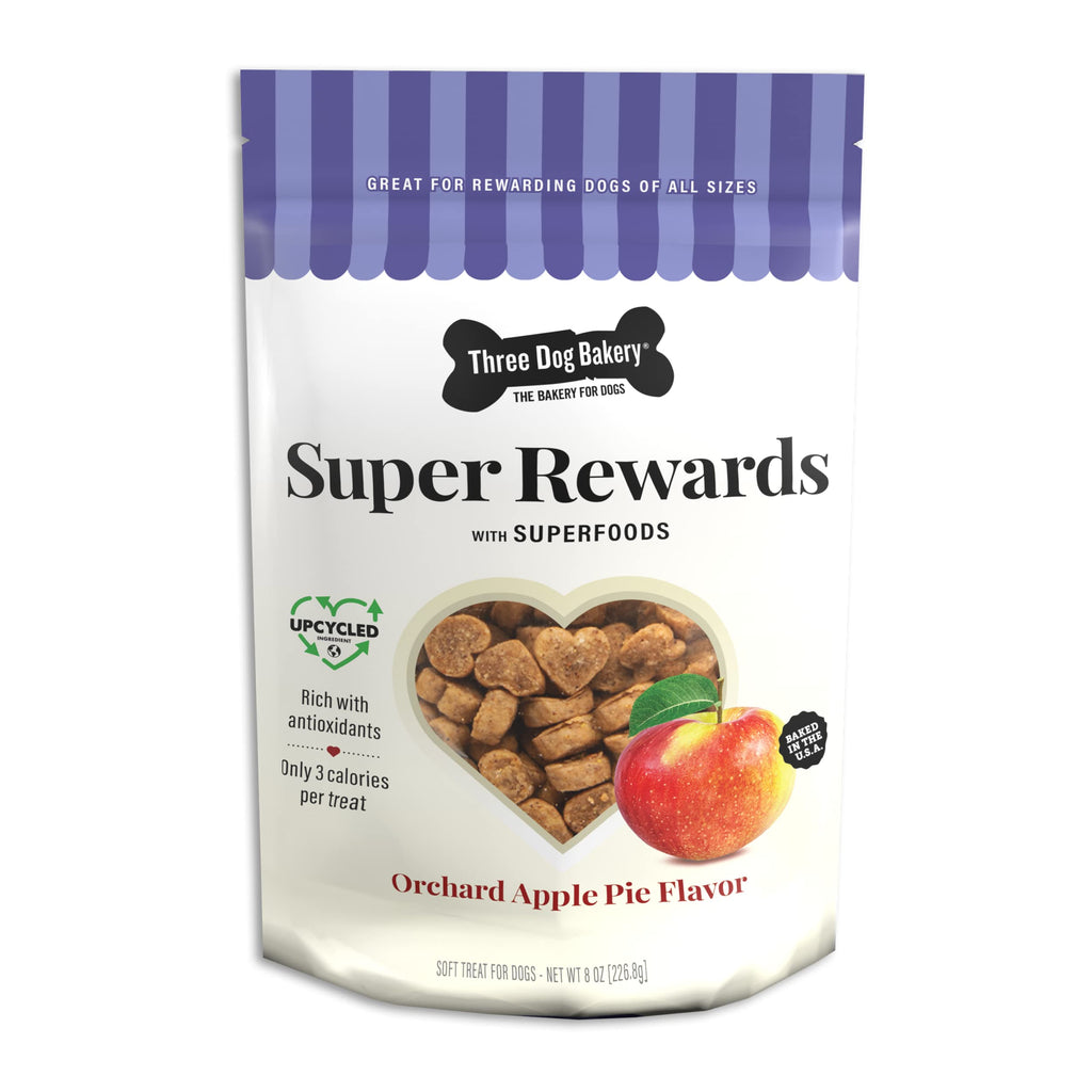 Three Dog Bakery Super Rewards Orchard Apple Pie Soft and Chewy Training Dog Treats - 8...