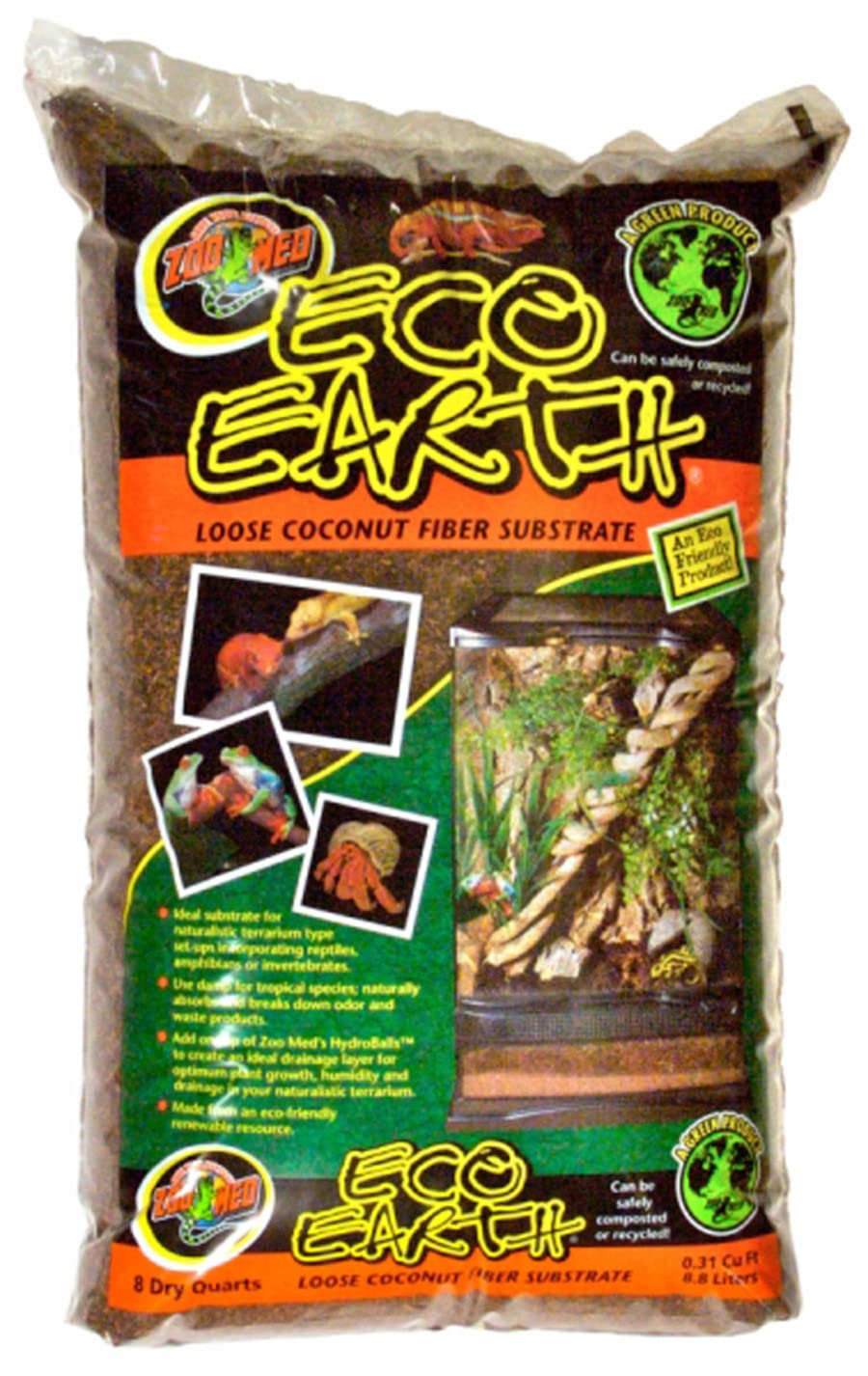 Zoo Med Laboratories Eco Earth Loose Coconut Fiber Reptile Substrate - 24 QT  