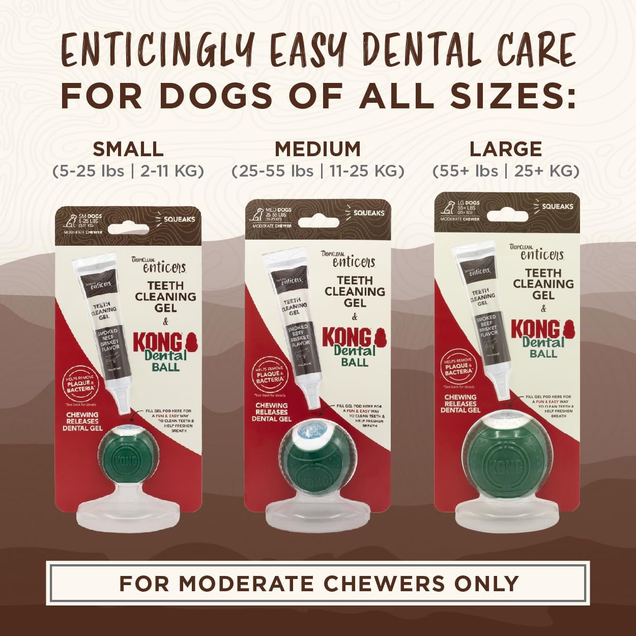 Tropiclean Enticers Smoked Bacon Beef Brisket and Peanut Butter Honey Teeth Cleaning Gel for Dogs - Variety Pack - .5 Oz - 3 Pack 