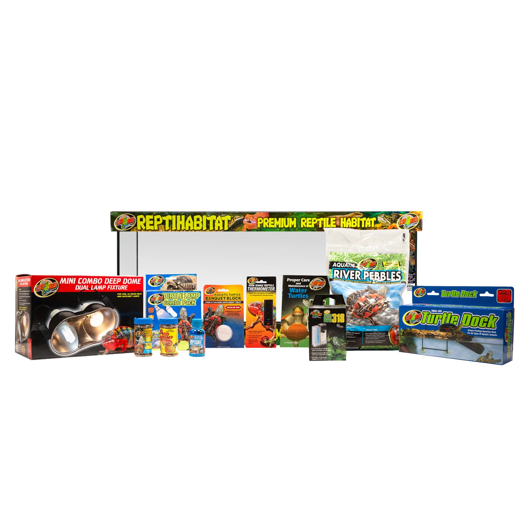 Zoo Med Laboratories ReptiHabitat Turtle Tank and Starter Kit - 20 Gallon  