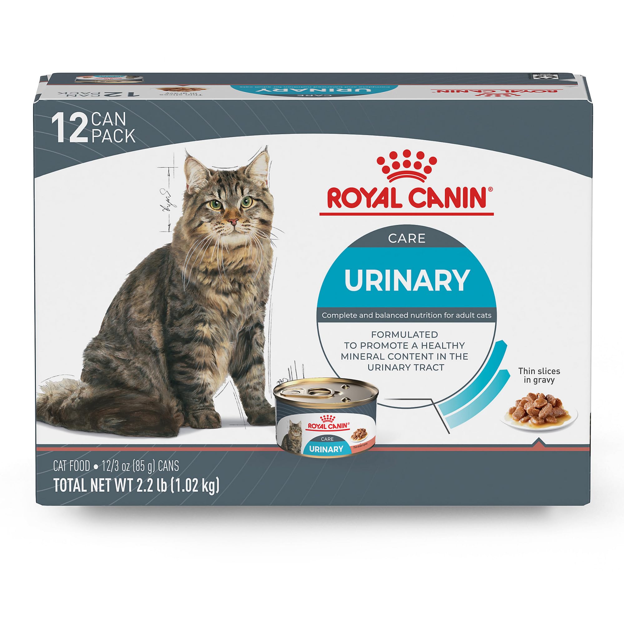 Royal Canin Feline Care Nutrition Urinary Care Thin Slices in Gravy Canned Cat Food - 3 Oz - Case of 12  