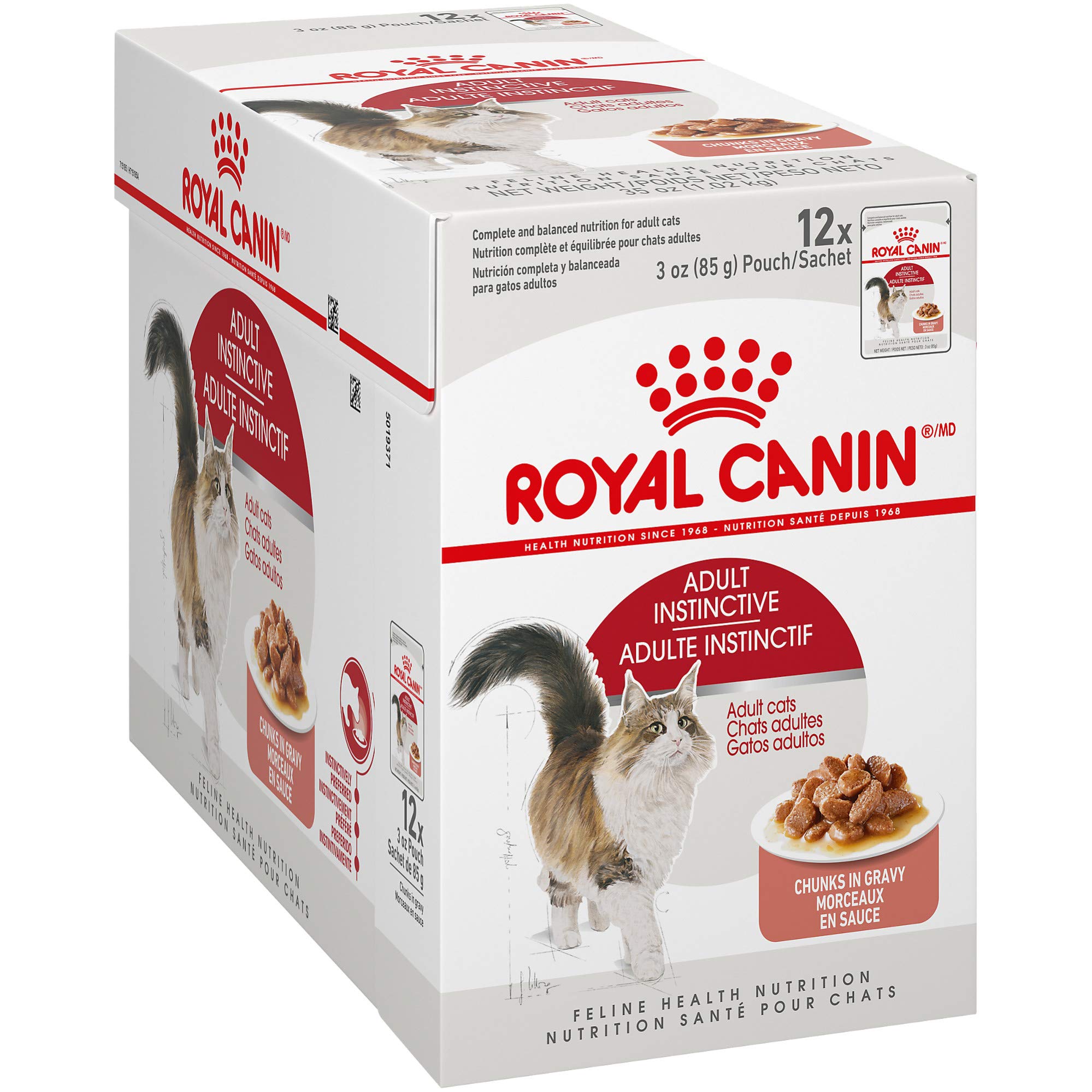 Royal Canin Feline Care Nutrition Hair and Skin Support Beauty Chunks in Gravy Wet Cat Food Pouch - 3 Oz - Case of 12  