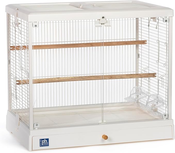 Prevue Pet Products Clear-View Crystal Palace Luxe Glass-Enclosed Bird Cage with Perch - L:23.5 X W:16.5 X H:21.7 Inches Default Title