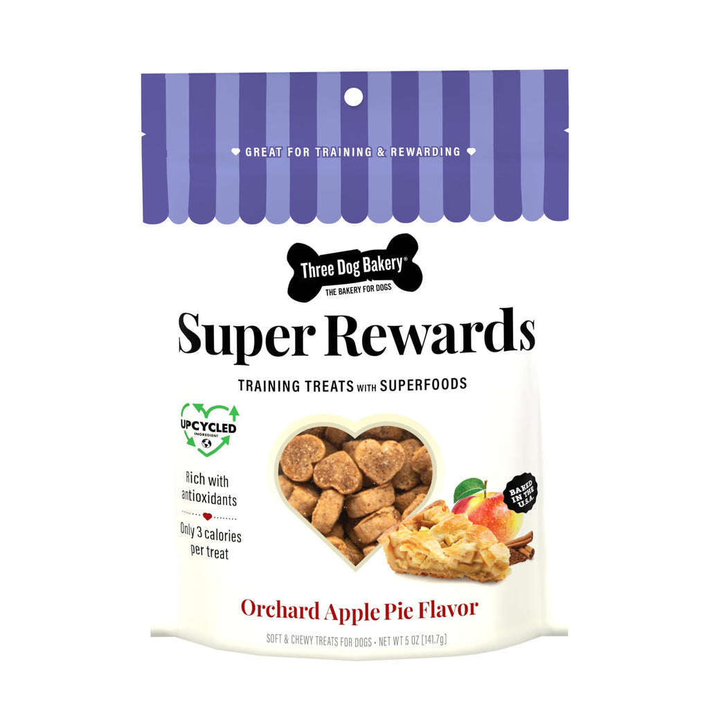 Three Dog Bakery Super Rewards Orchard Apple Pie Soft and Chewy Training Dog Treats - 5...
