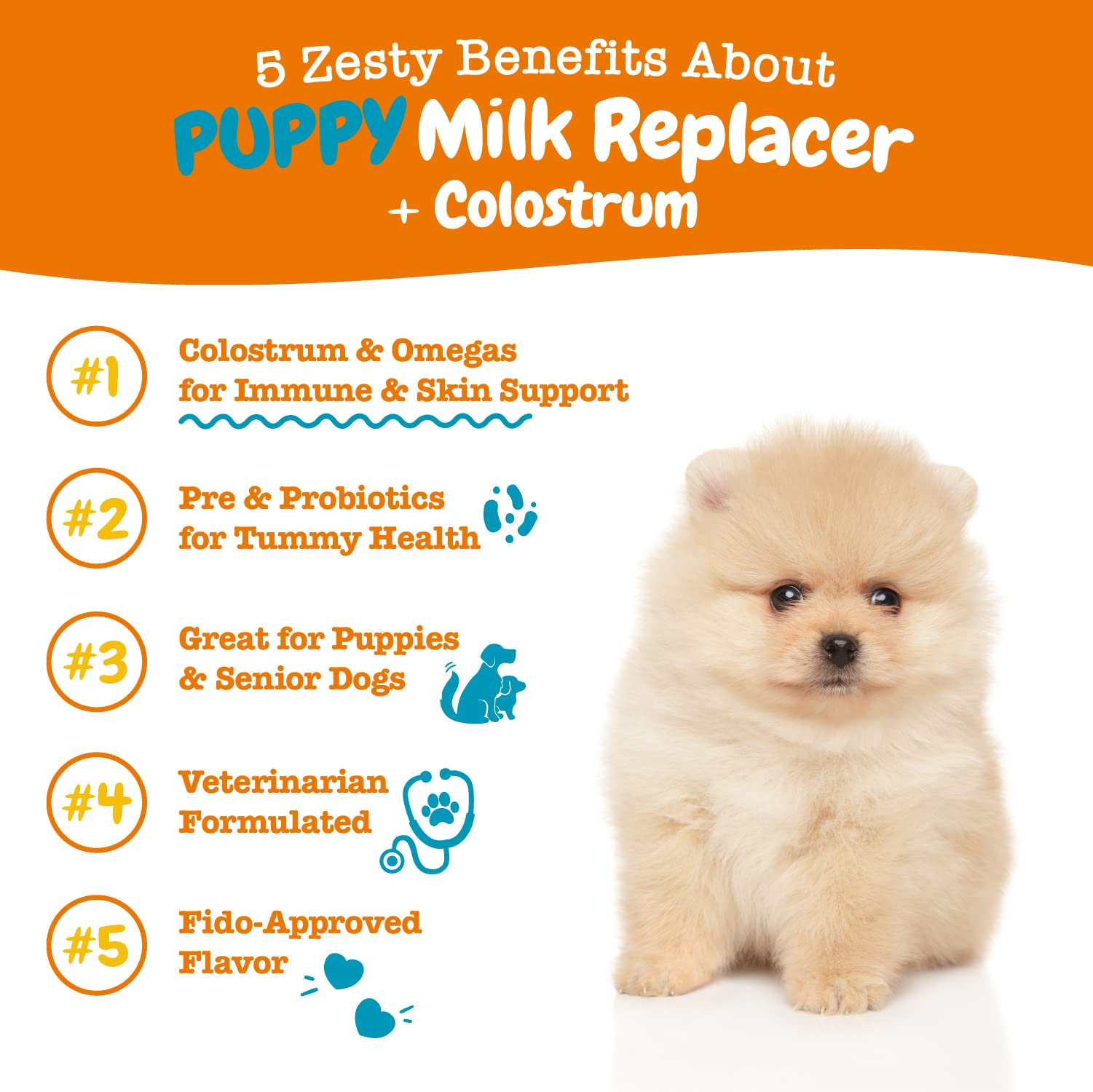 Zesty Paws Milk Replacer Plus Colostrum Everyday Wellness Puppy Supplement - 12 Oz  