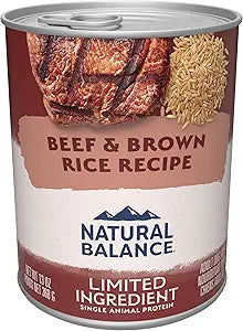 Natural Balance Limited Ingredient Diet Beef and Brown Rice Adult Canned Dog Food - 13 Oz - Case of 12 Default Title