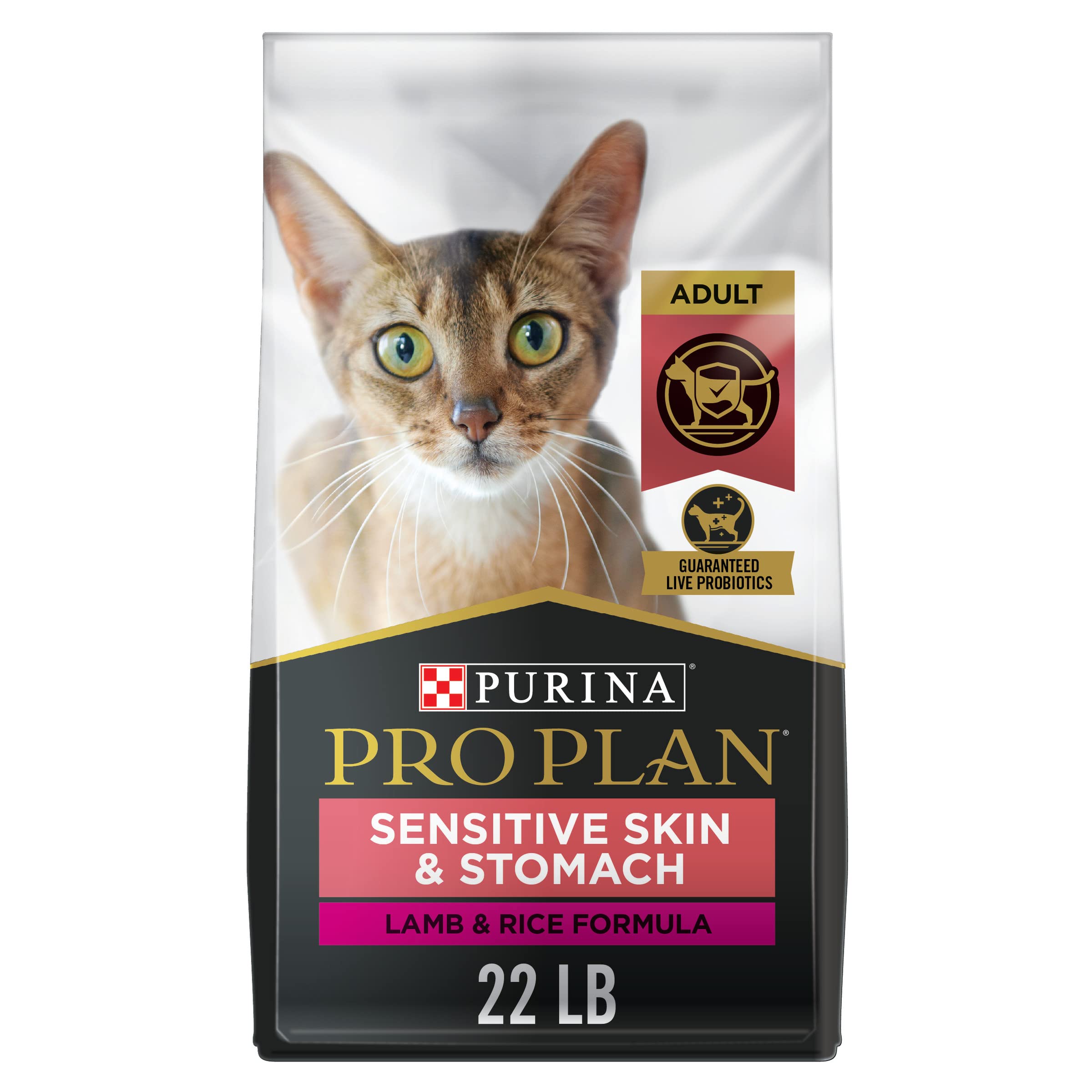 Purina Pro Plan Sensitive Skin and Stomach Lamb and Rice Dry Cat Food - 22 Lbs  