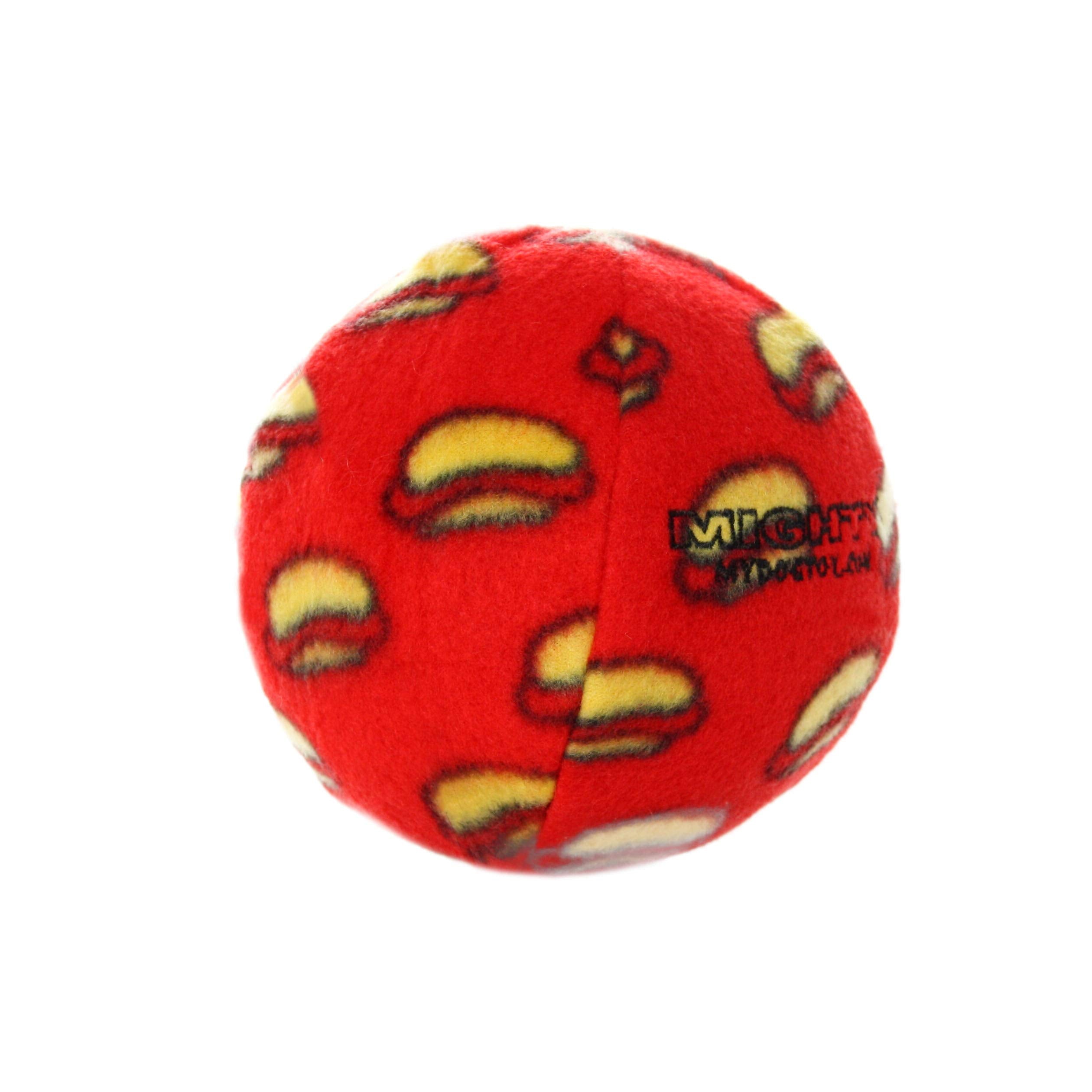 Mighty Ball Fleece Squeak and Plush Dog Toy - Red - Medium  