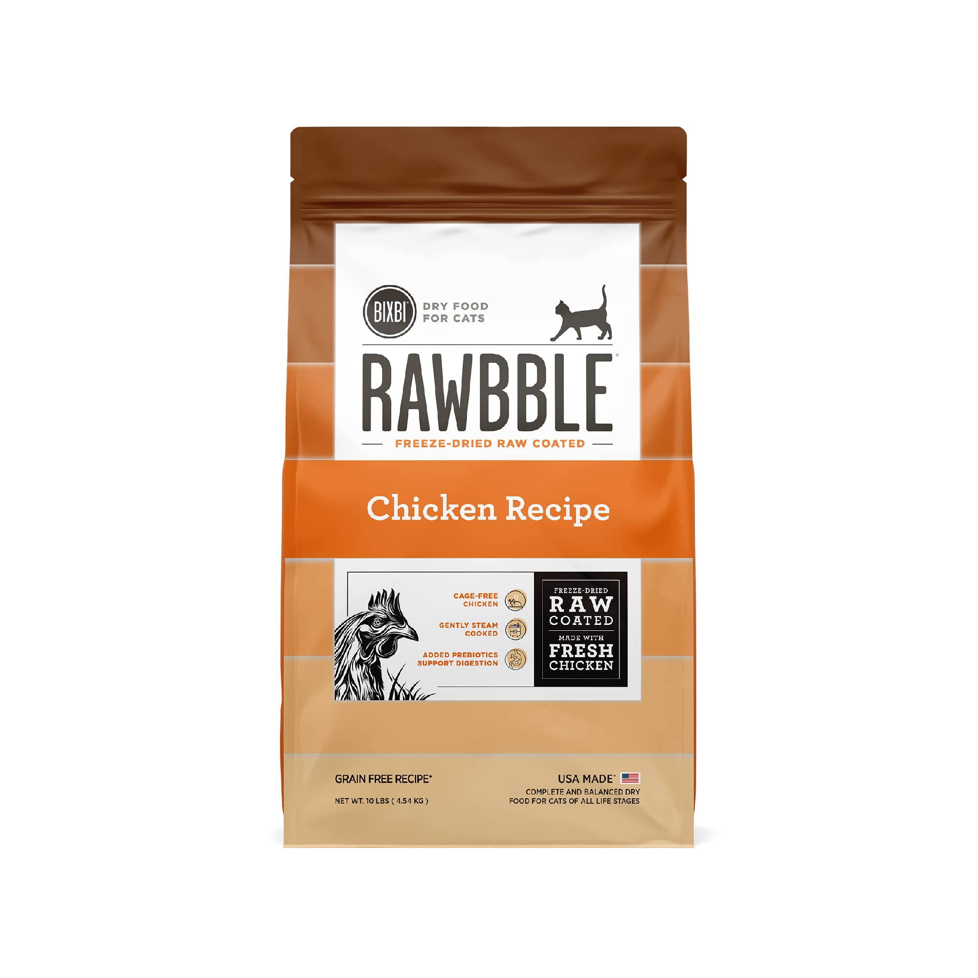 Bixbi Rawbble Chicken Recipe Dry Cat Food - 10 Lbs  