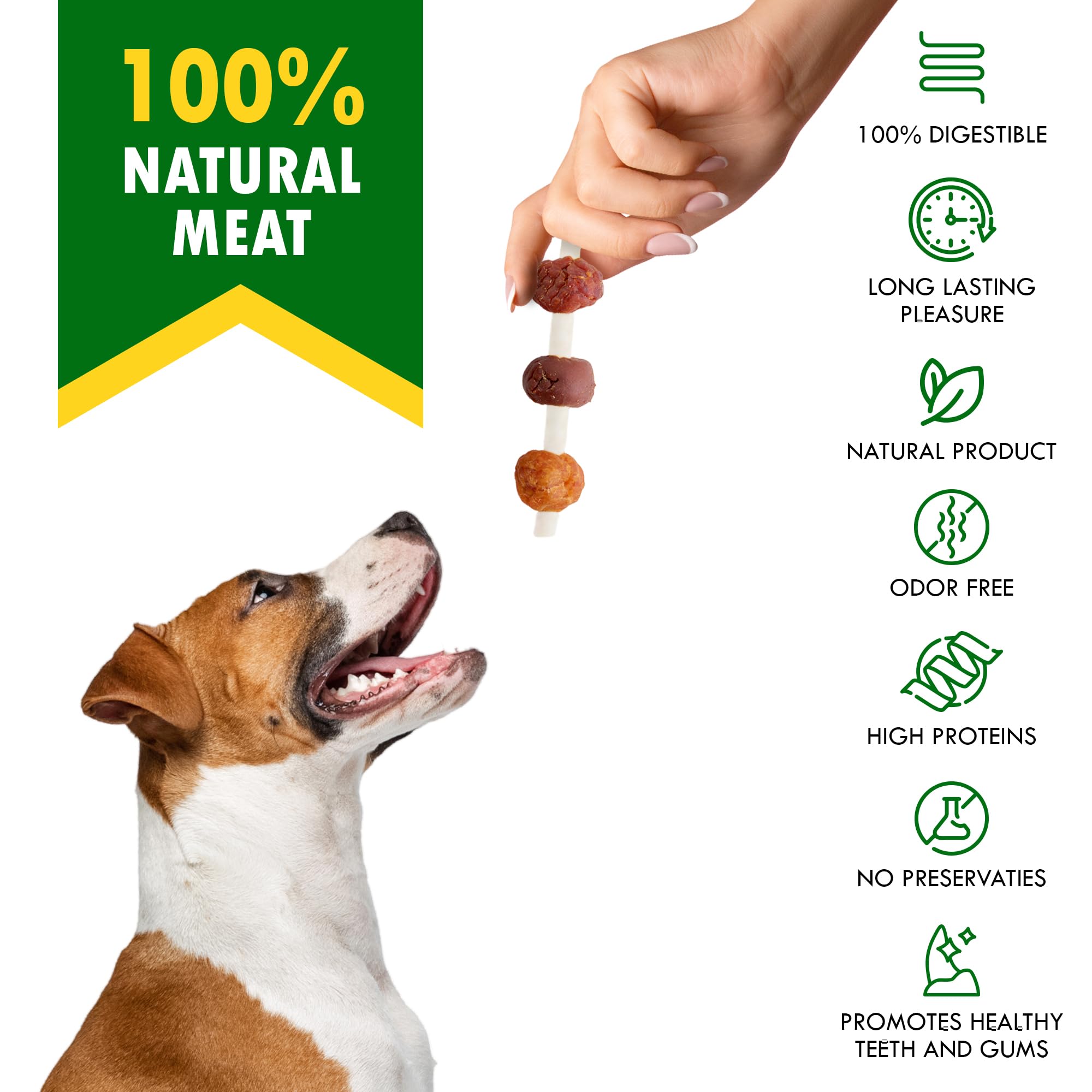 Scott Pet Nutri-Comps Rawhide-Free Chicken and Duck Kabobs Natural Dog Chew Treats - 6 Count  