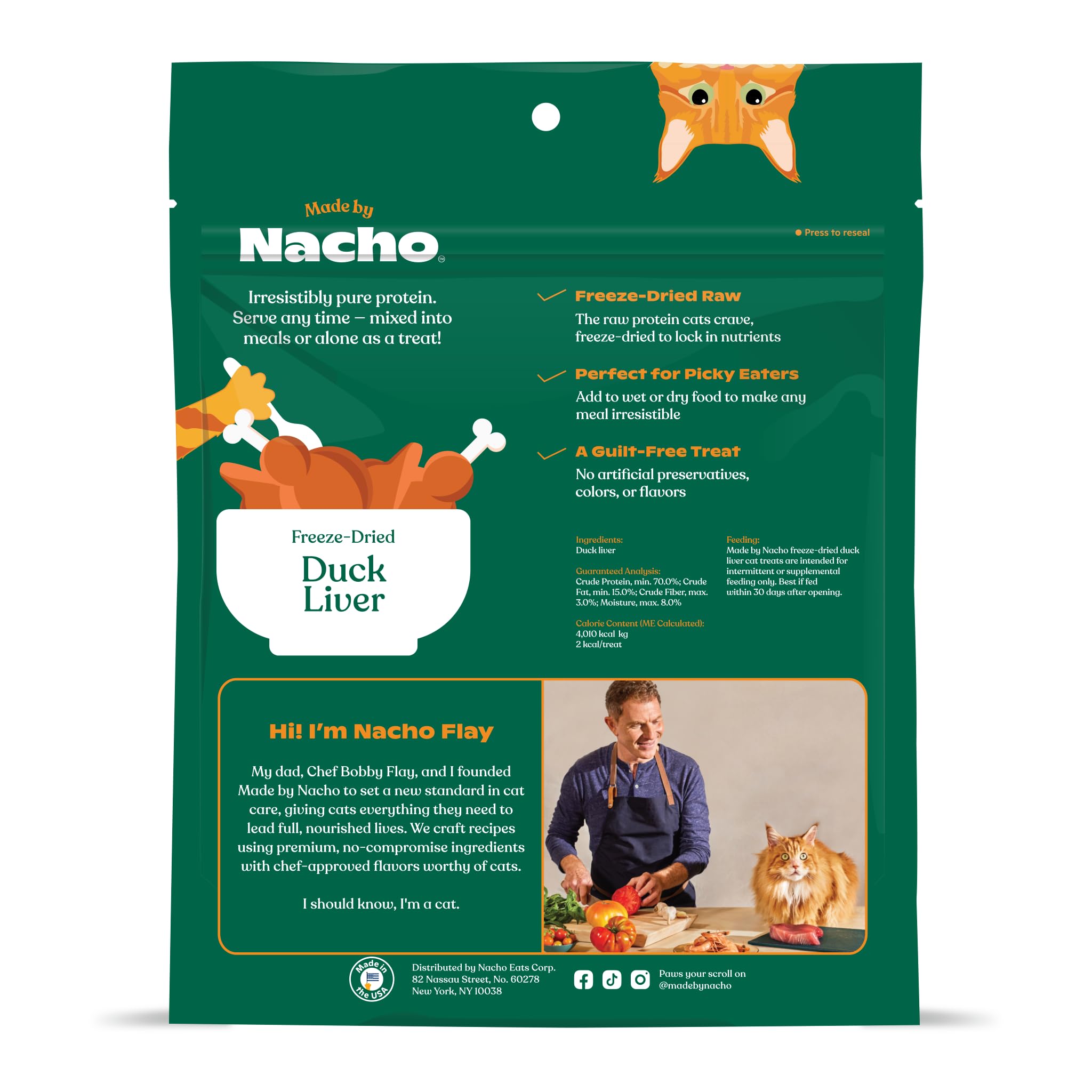 Made by Nacho Freeze-Dried Duck and Liver Cat Treats - .9 Oz  