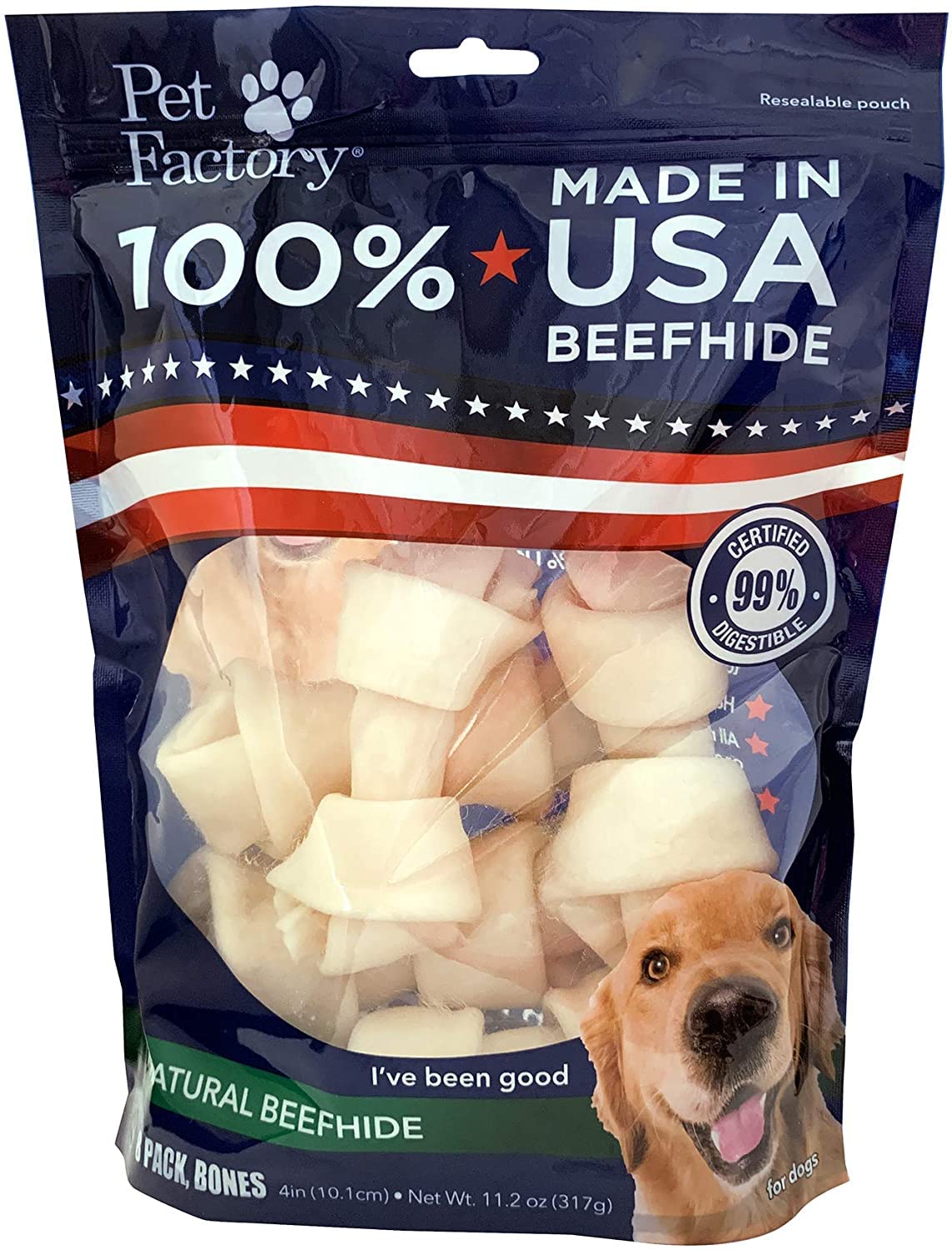 Rawhide Express Knot Bone Natural Dog Chews - 4-5