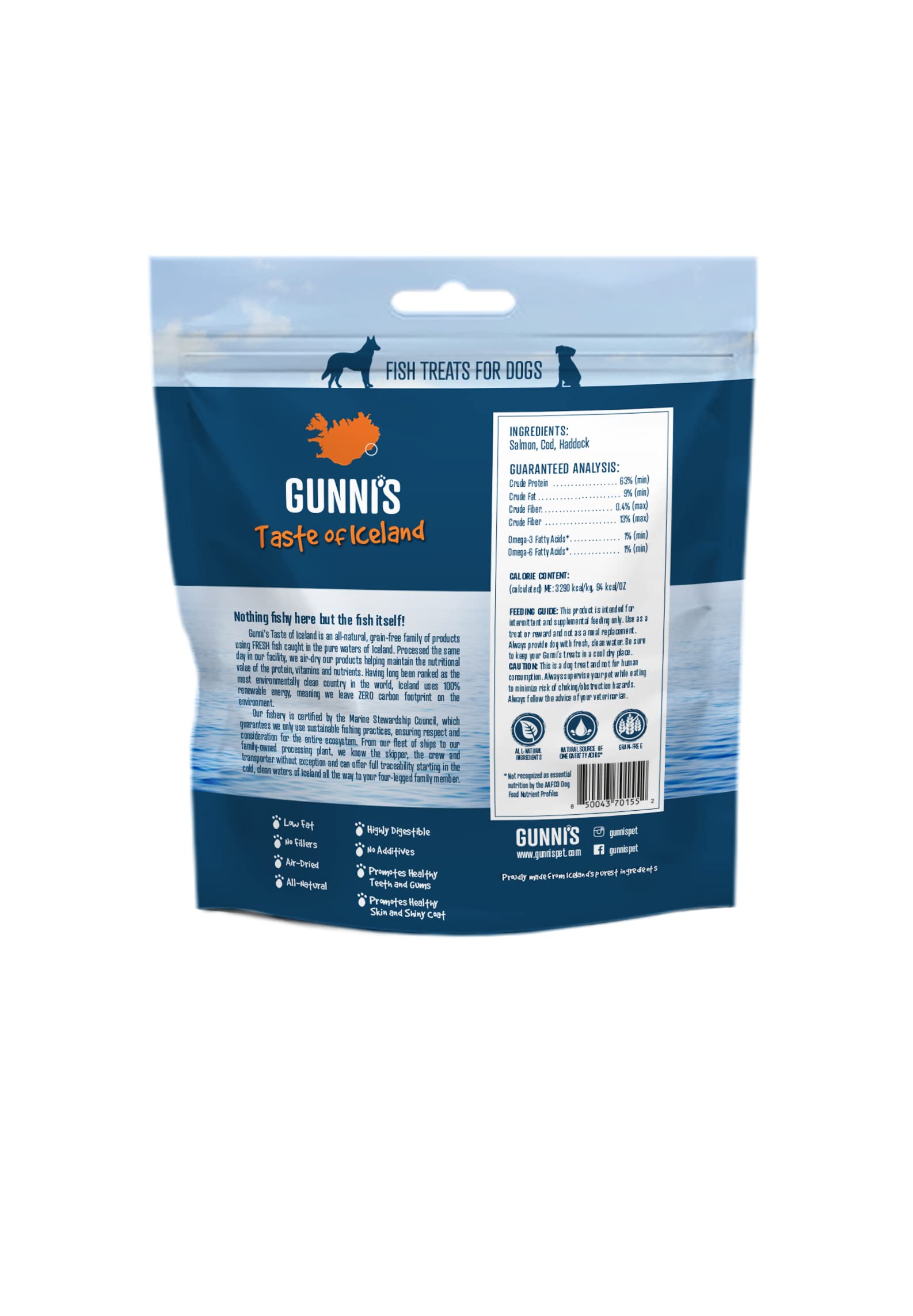 Gunnis Pet Grain-Free Salmon Baby Bites Natural Air-Dried Dog Treats - 2.5 Oz