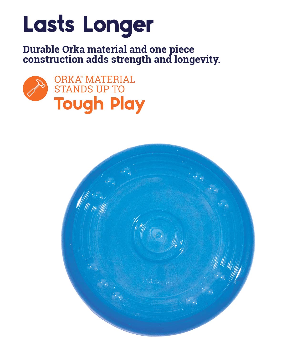 Petstages Orka Flyer Frisbee Dental Textured Rubber Chew and Fetch Dog Toy  