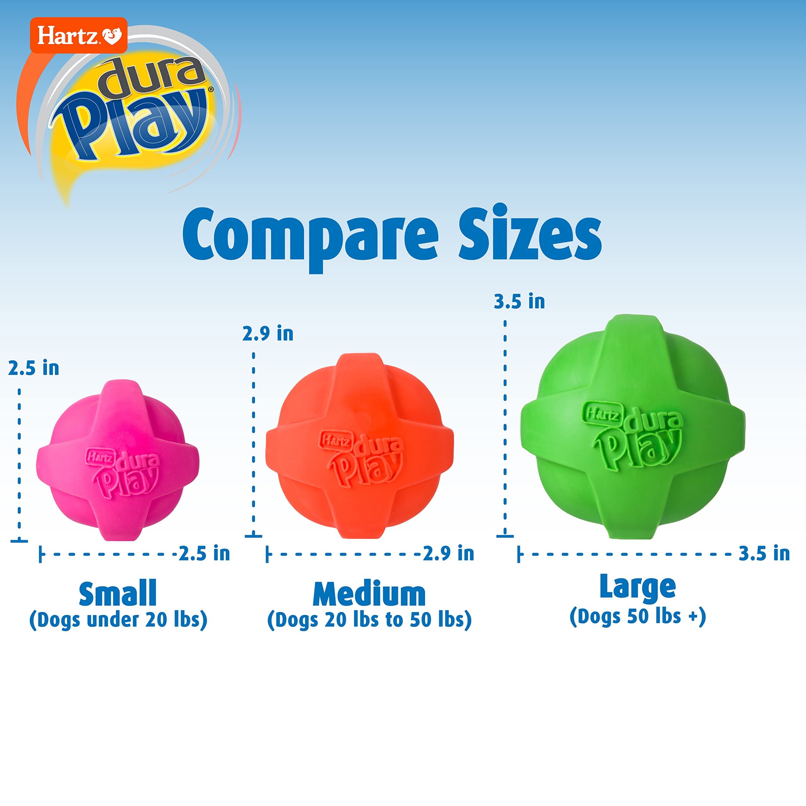 Hartz Mountain Duraplay Ball Bacon Scented Rubber Dog Toy Assorted Colors - Small  