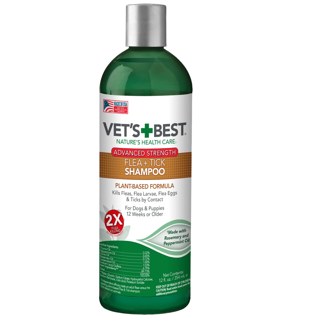 Vet's Best Advanced Strength Flea and Tick Dog Shampoo - 12 Oz  