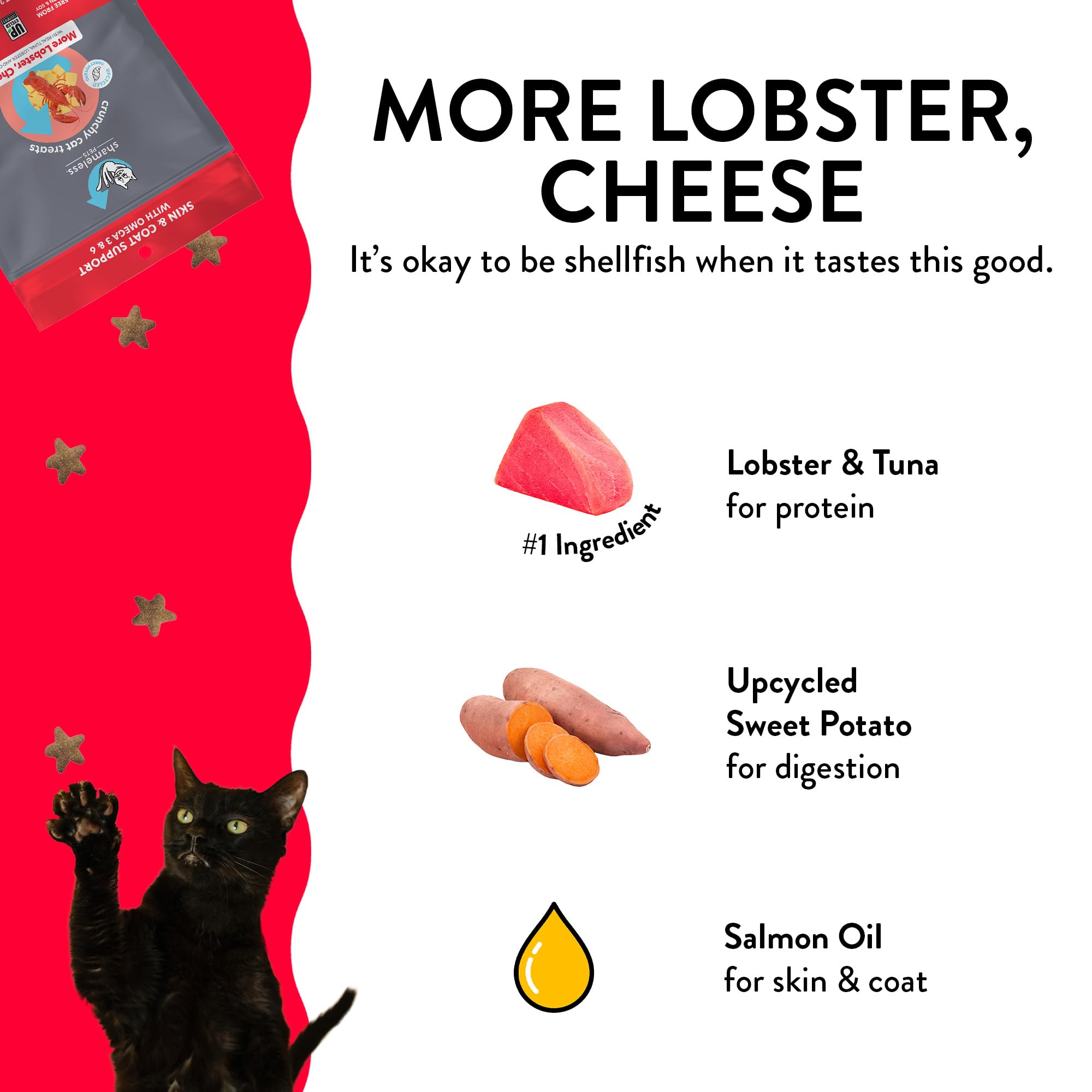 Shameless Pets More Lobster and Cheese Crunchy Cat Treats - 2.5 Oz - Case of 12  