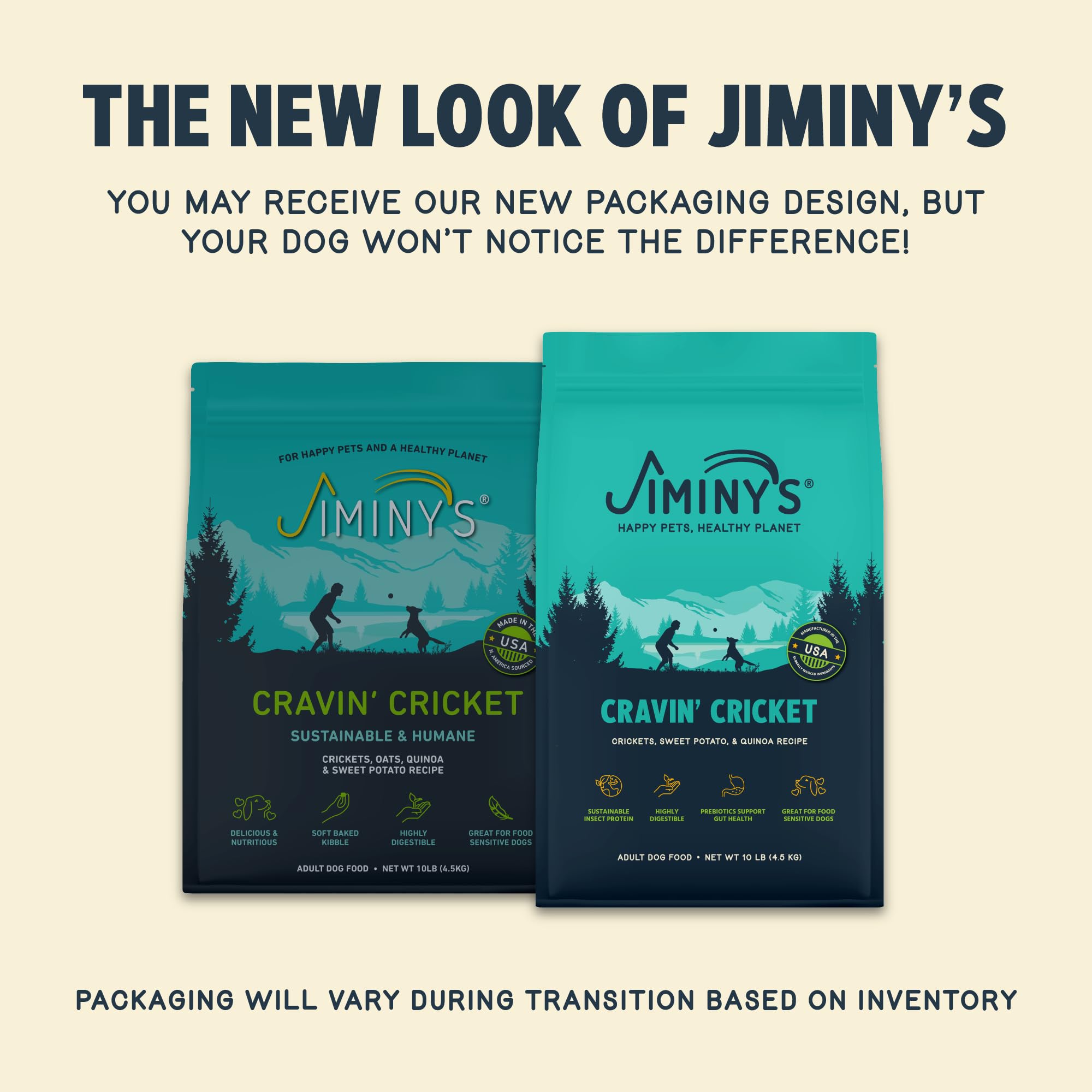 Jiminy's Cricket Crave with Oats Quinoa and Sweet Potato Adult Dry Dog Food - 10 Lbs  