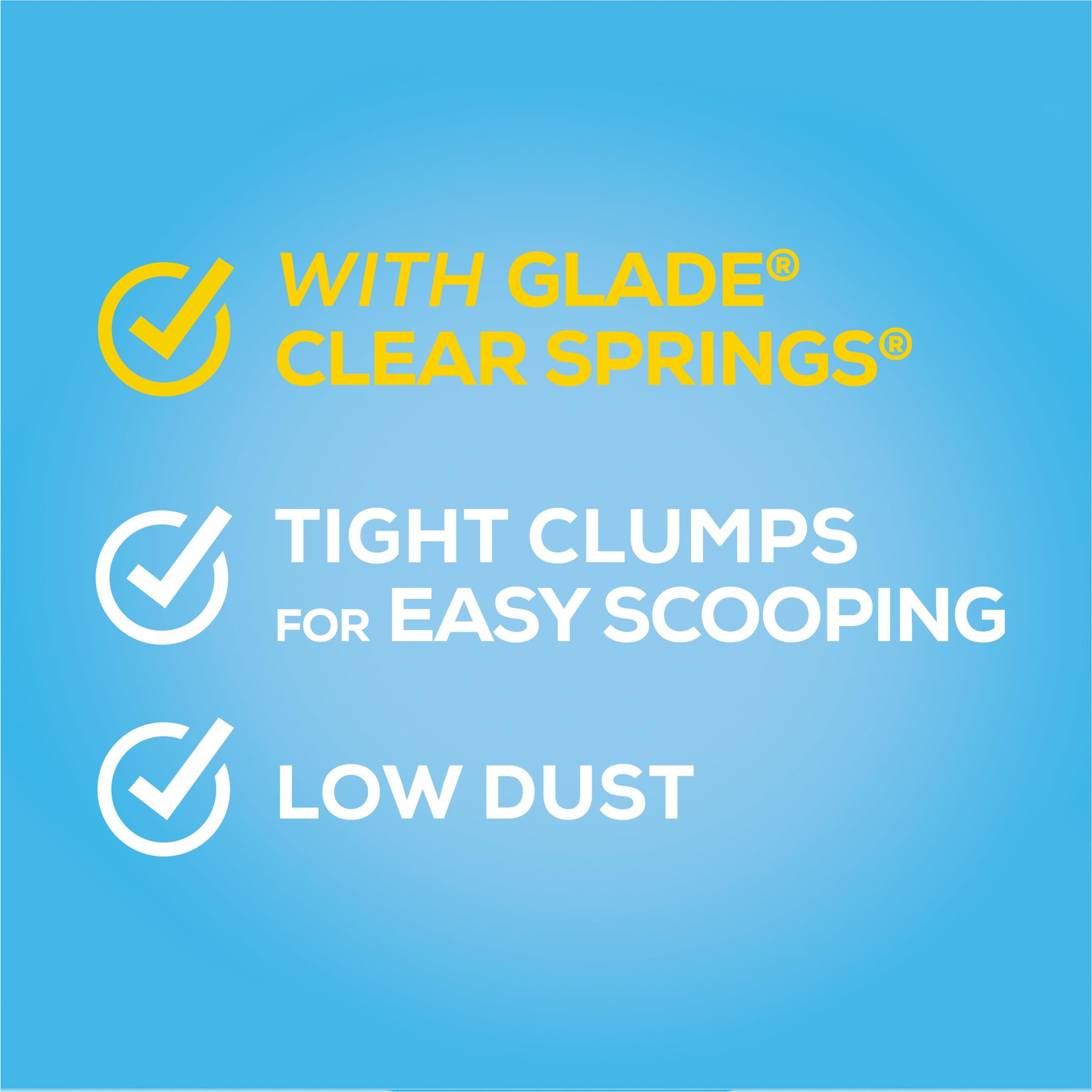 Purina Tidy Cats Glade Clear Springs Scented Clumping Low-Dust Clay Multi-Cat Litter - 14 Lbs - Case of 3  