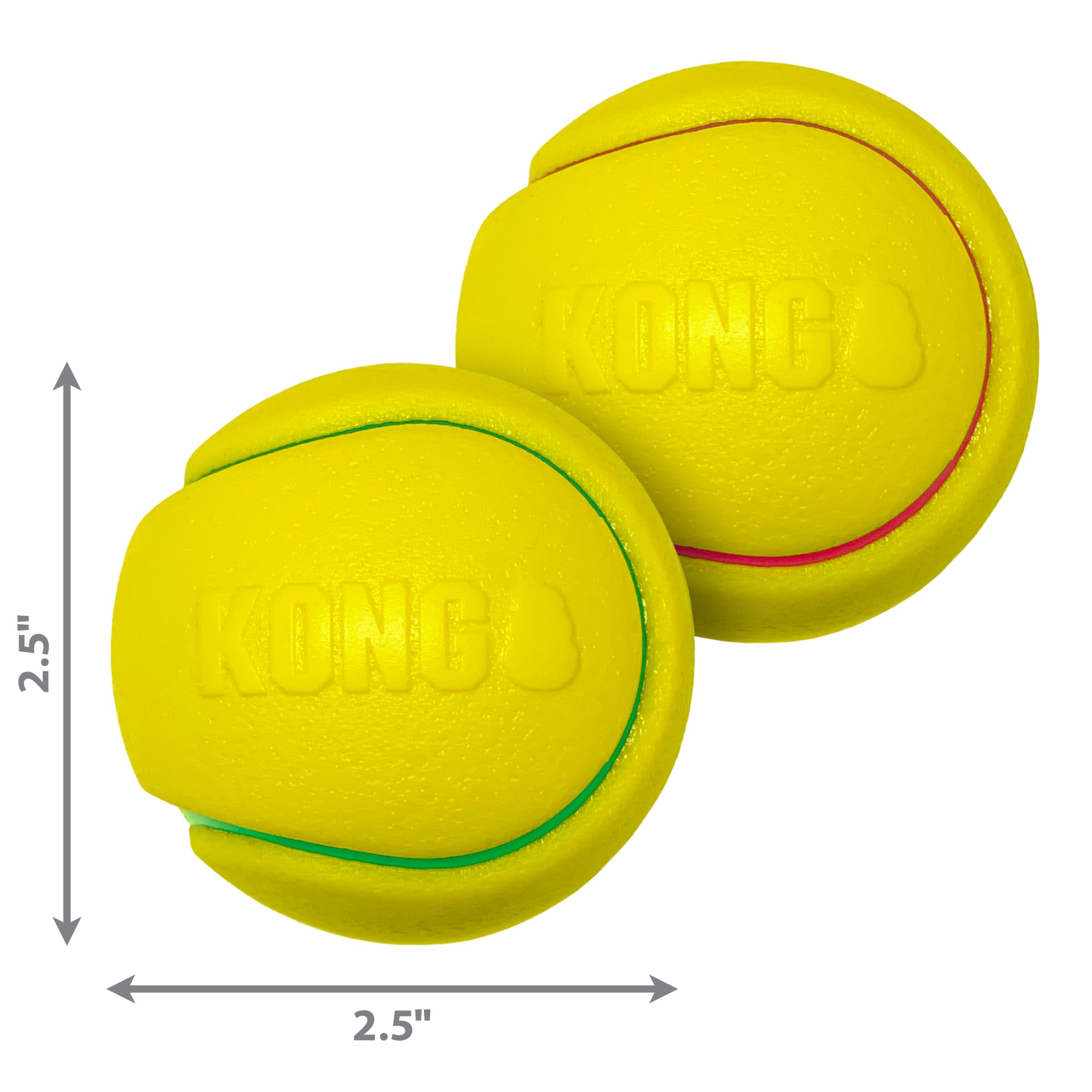 Kong Squeezz Tennis Balls Fetch and Squeak Rubber Dog Toys - Assorted - Large  