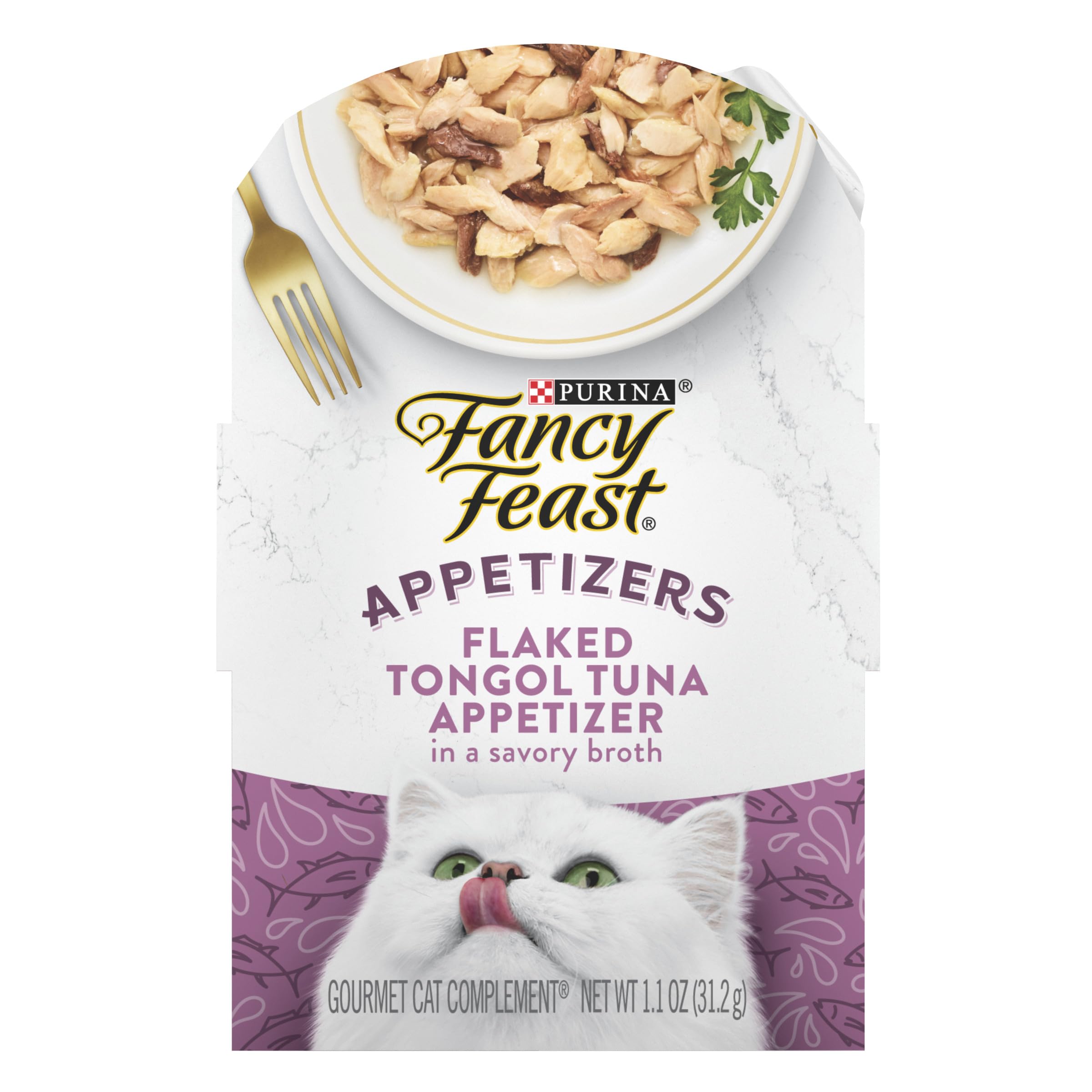 Purina Fancy Feast Appetizers Grain-Free Tongol Tuna Wet Cat Food and Topper Pouch - 1.1 Oz - Case of 10