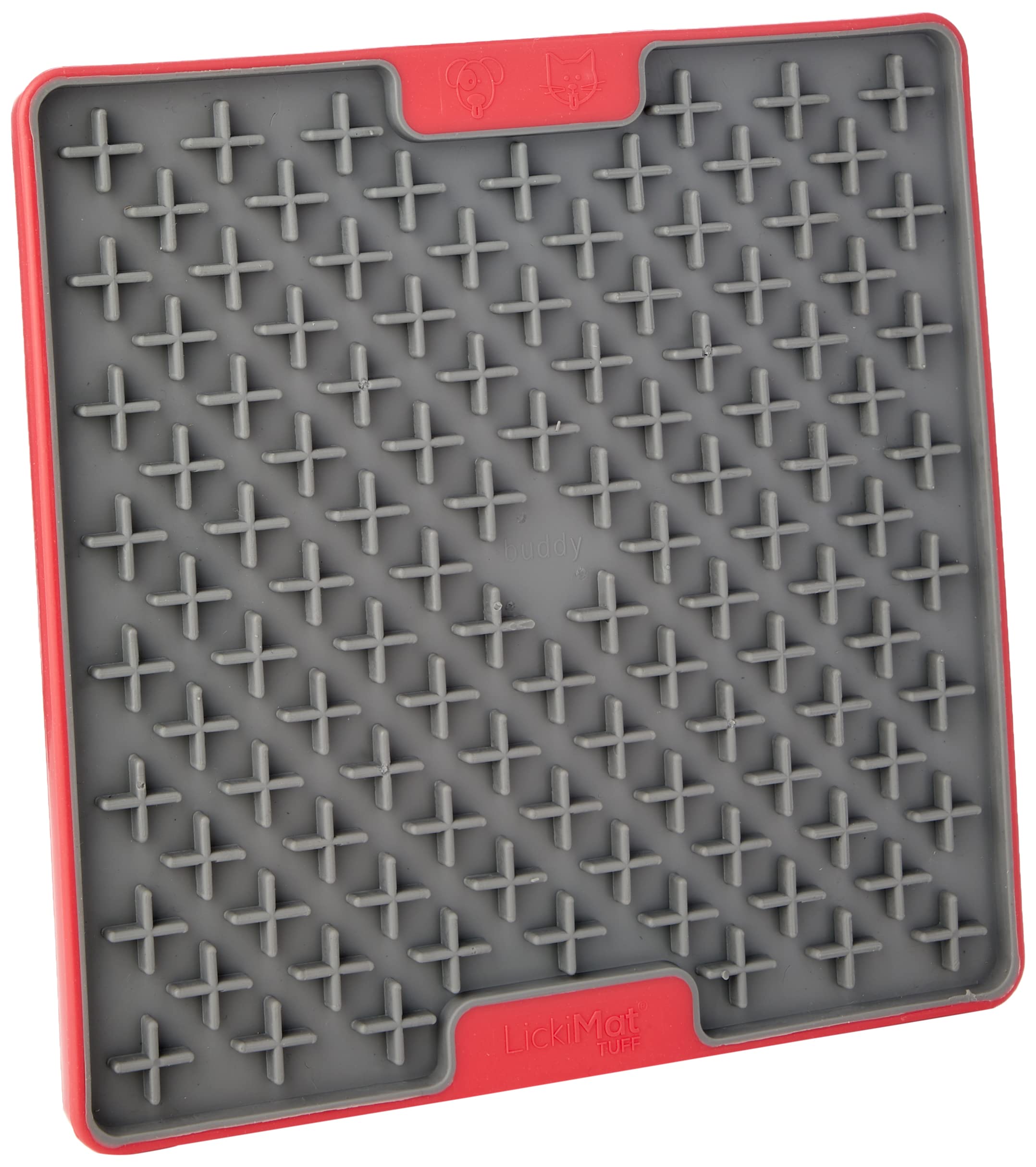 Innovative Pet Lickimat Tuff Buddy Durable Slow Feeding Mat for Dogs - Red  